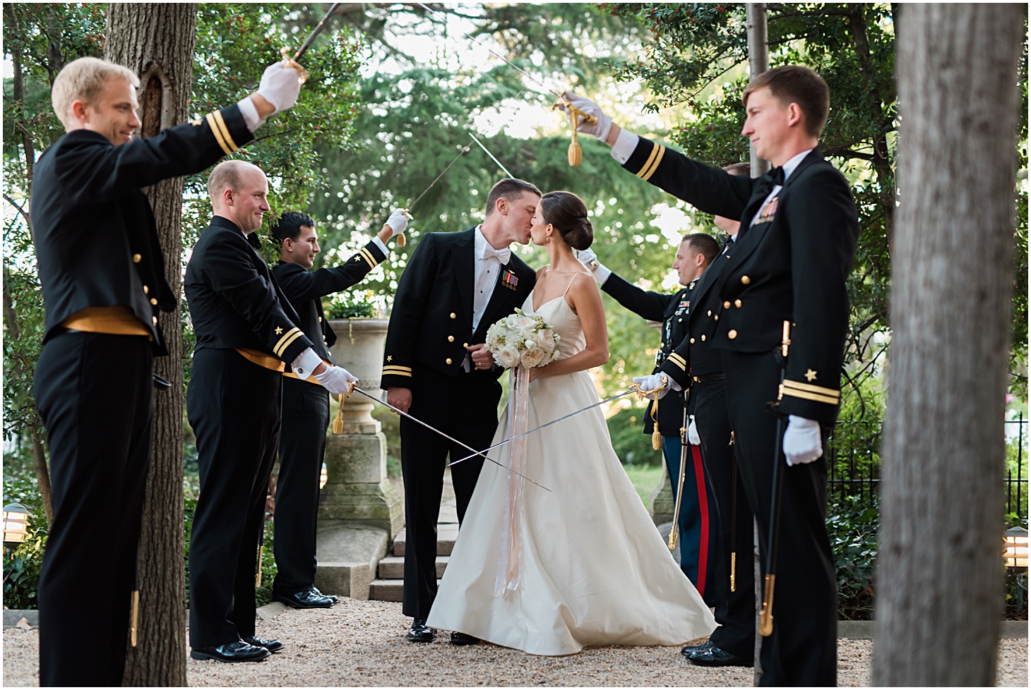 Saber Arch at a military wedding at Meridian House in Washington, DC - Sarah Bradshaw Photography