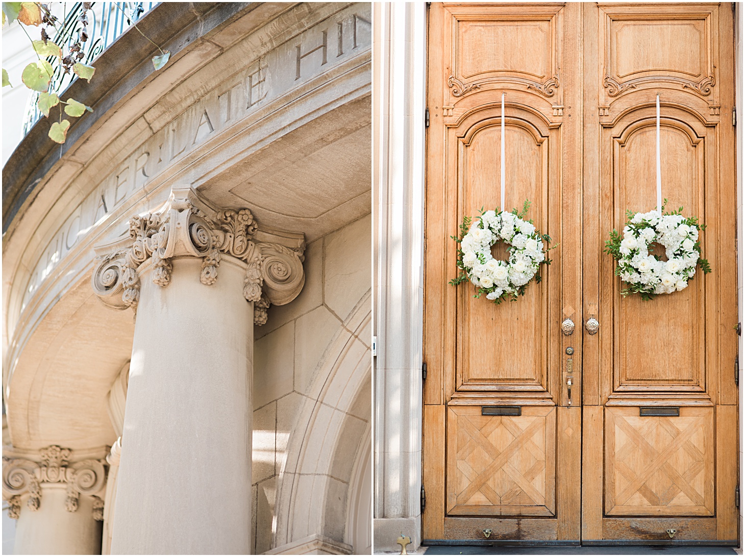 Wreaths by The Enchanted Florist - A Thoroughly Washingtonian Wedding at Meridian House in DC by Sarah Bradshaw 