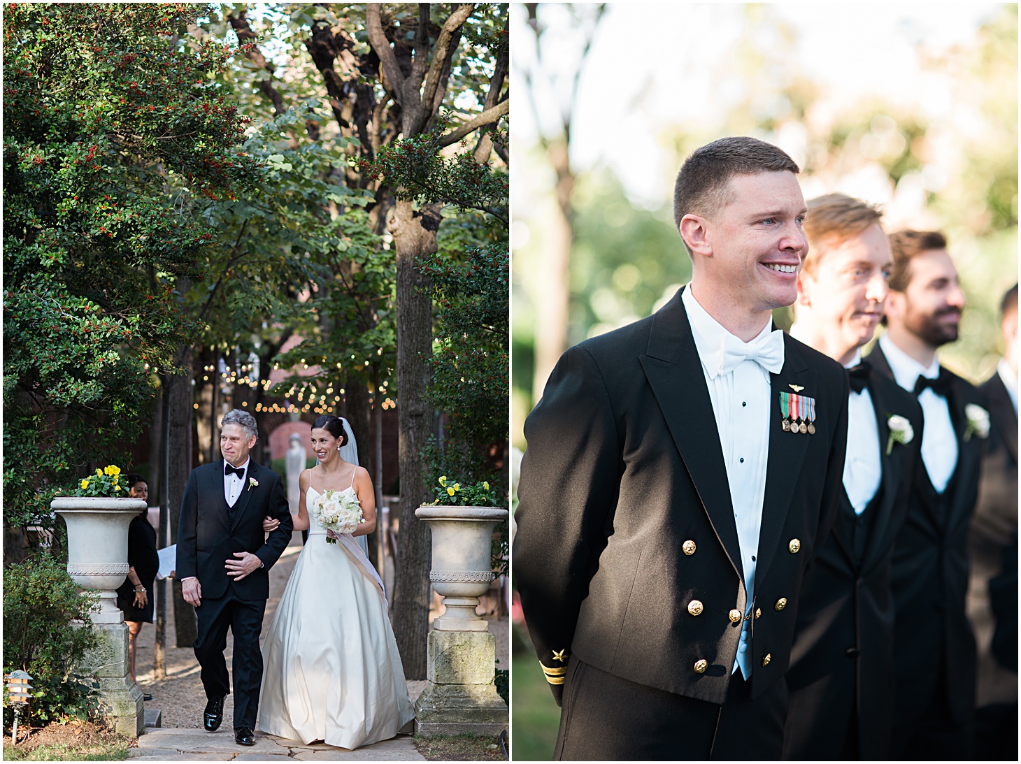 Outdoor Ceremony in October - - A Thoroughly Washingtonian Wedding at Meridian House in DC by Sarah Bradshaw 