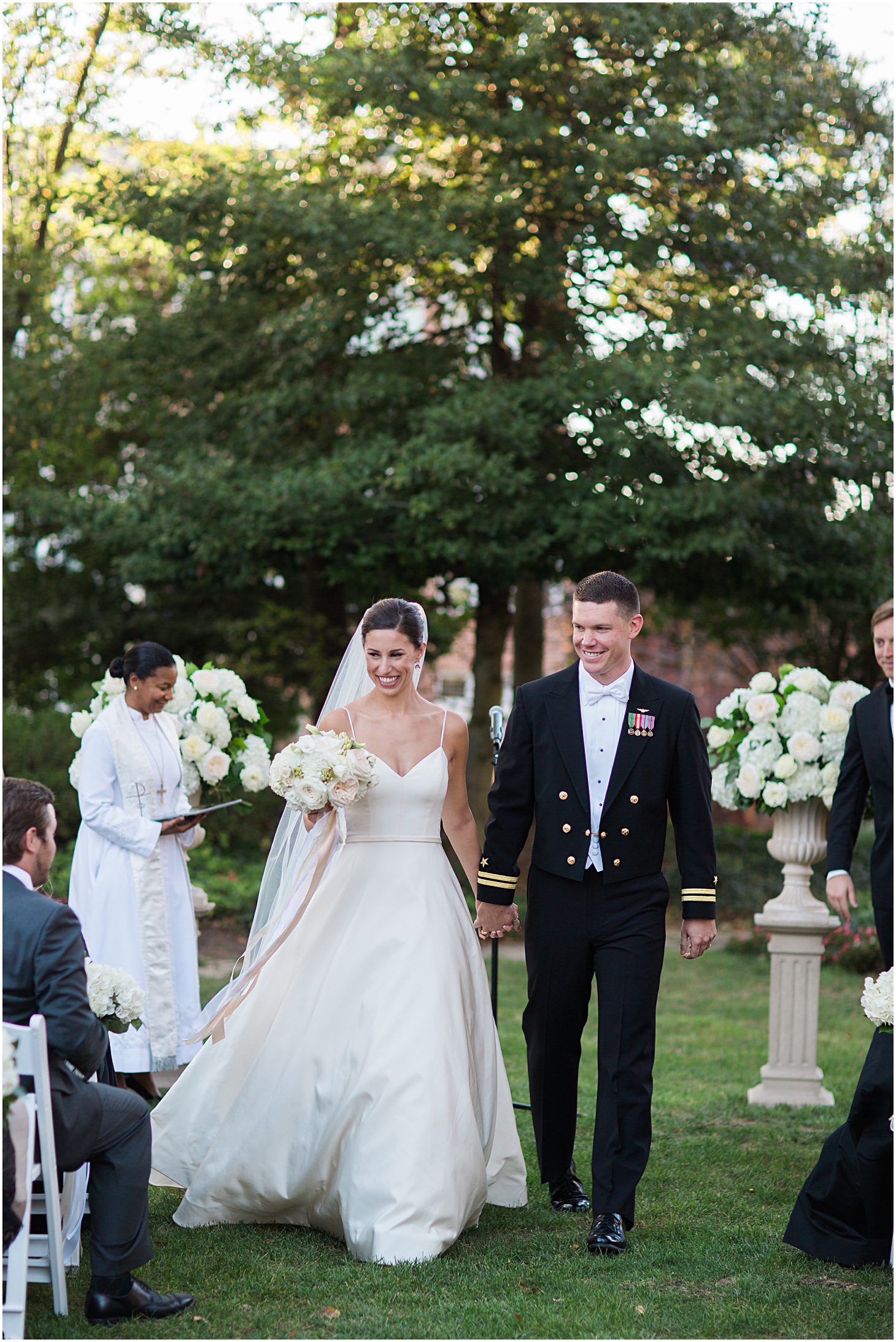 Military Wedding, Amsale bride - A Thoroughly Washingtonian Wedding at Meridian House in DC by Sarah Bradshaw 