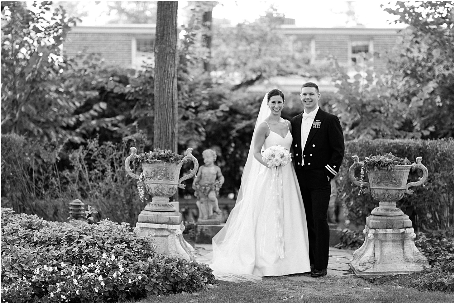 Black & White portrait - A Thoroughly Washingtonian Wedding at Meridian House in DC by Sarah Bradshaw 