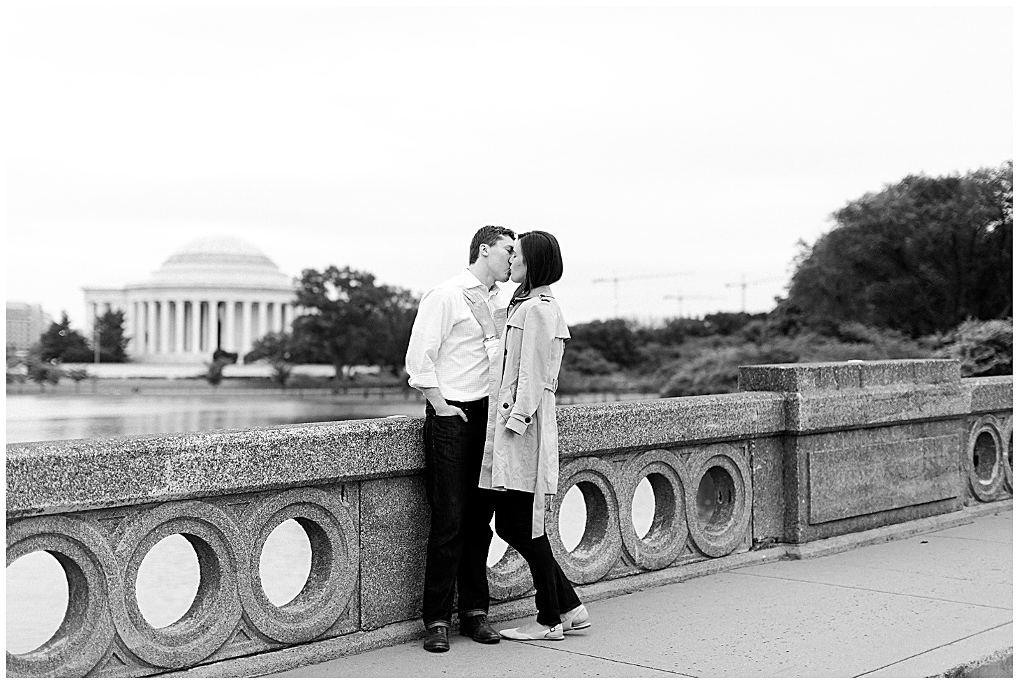 Springtime Sunrise Engagement Session at Jefferson Memorial