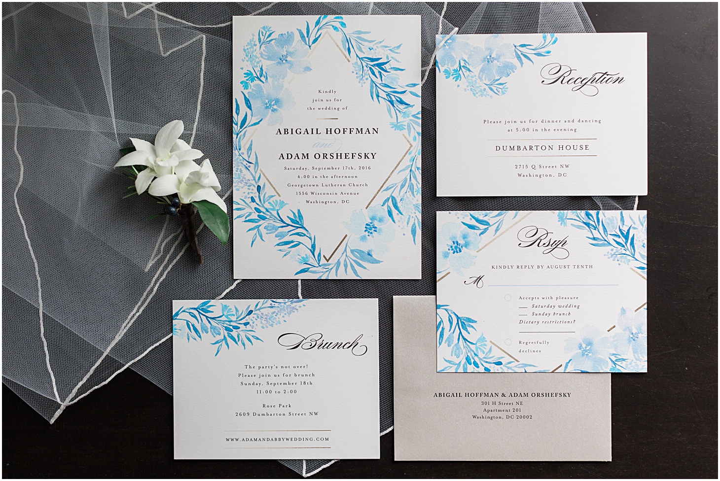 Minted Invitations | Vintage-Inspired Dumbarton House Wedding in Georgetown by Sarah Bradshaw Photography