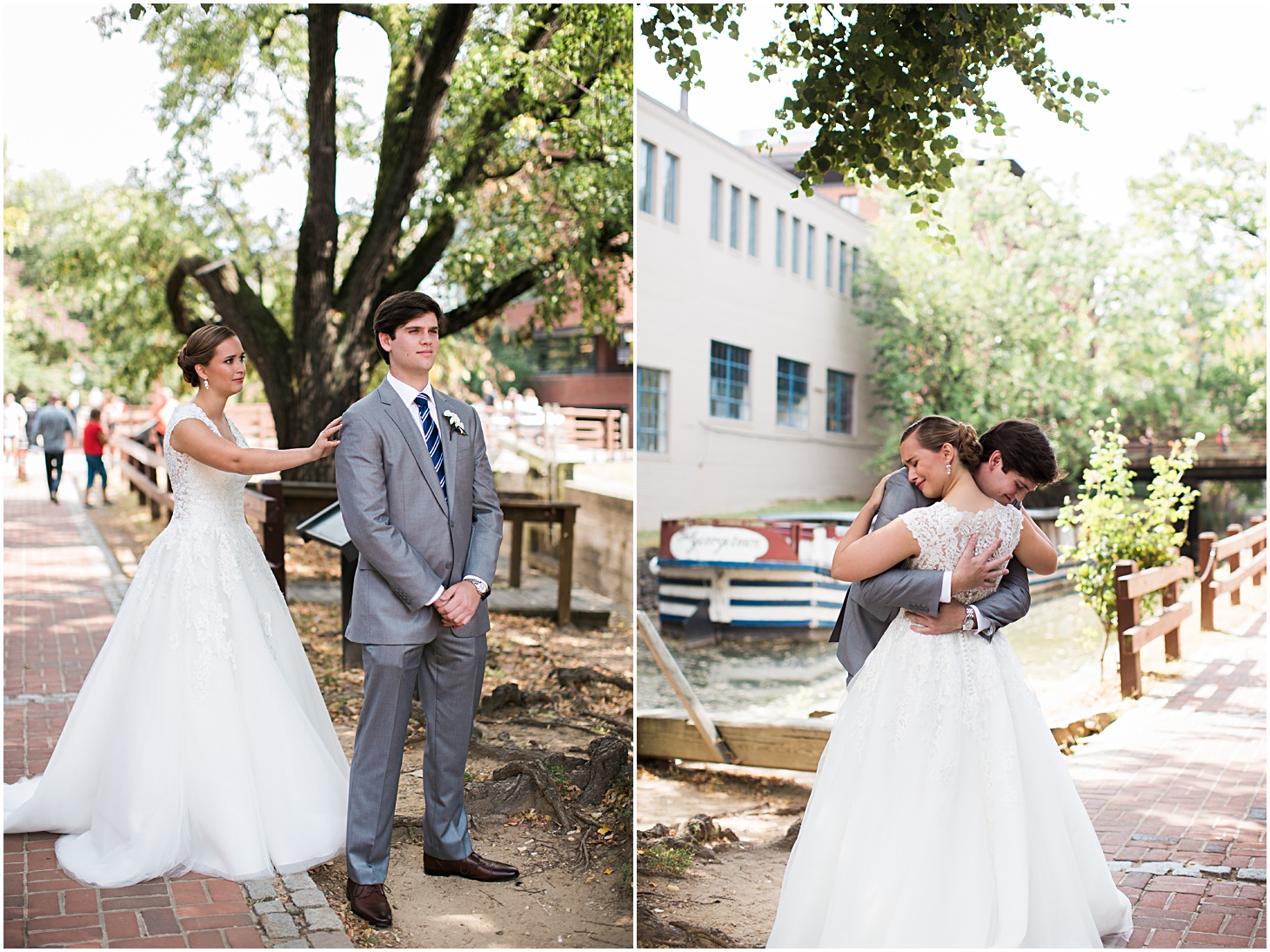 Emotional First Look | Vintage-Inspired Dumbarton House Wedding in Georgetown by Sarah Bradshaw Photography