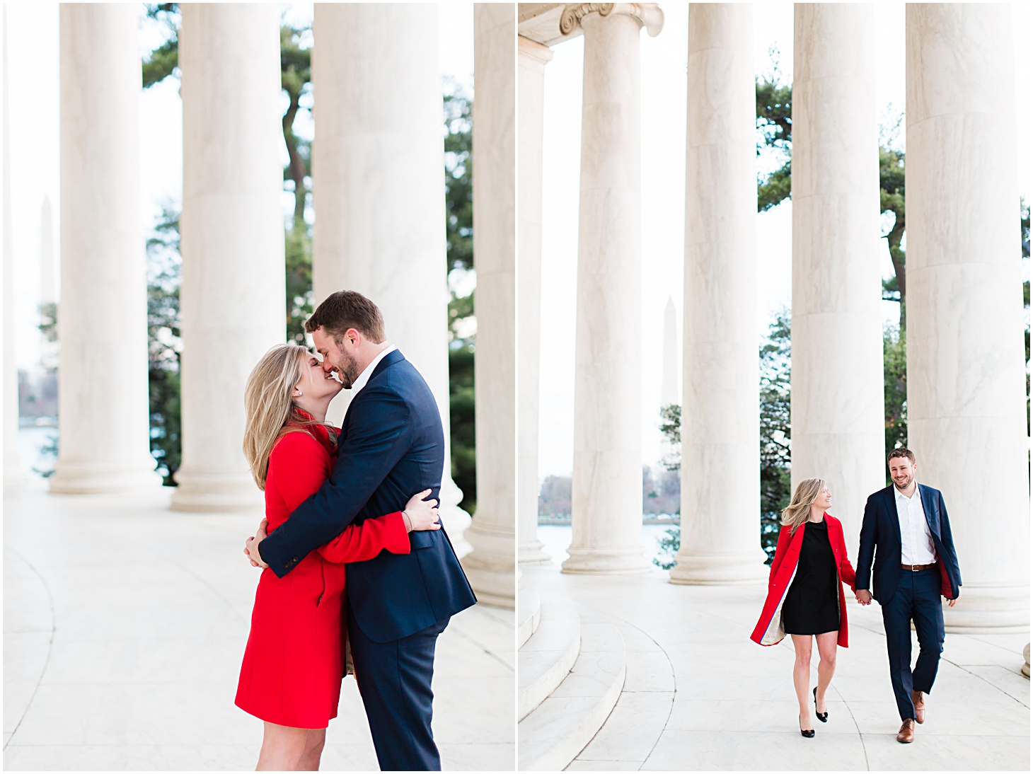 Winter Engagement Session at Jefferson Memorial in DC | Sarah Bradshaw Photography