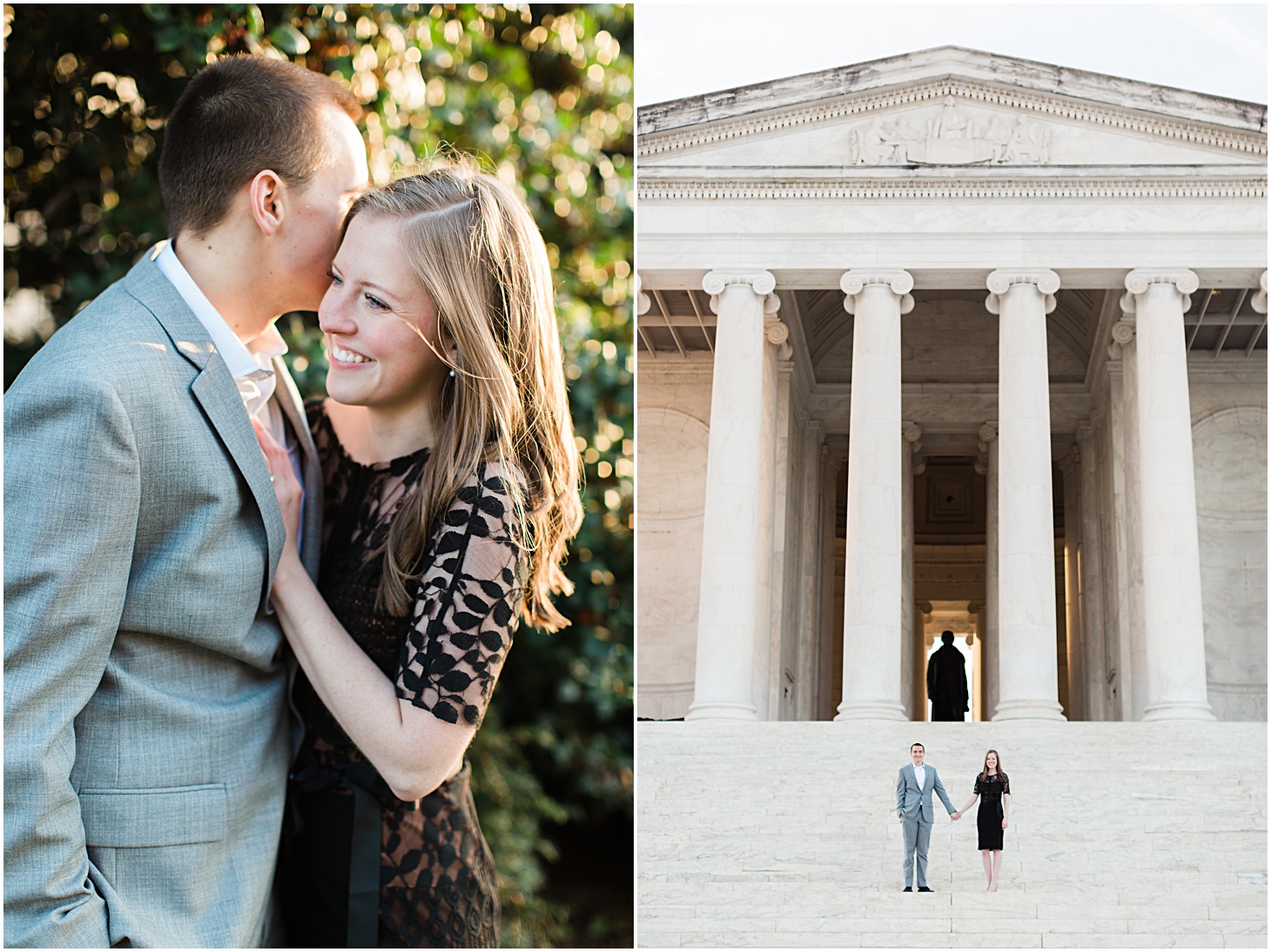 2017 Best of Engagements by Sarah Bradshaw | DC Engagement Sunrise at the Jefferson Memorial