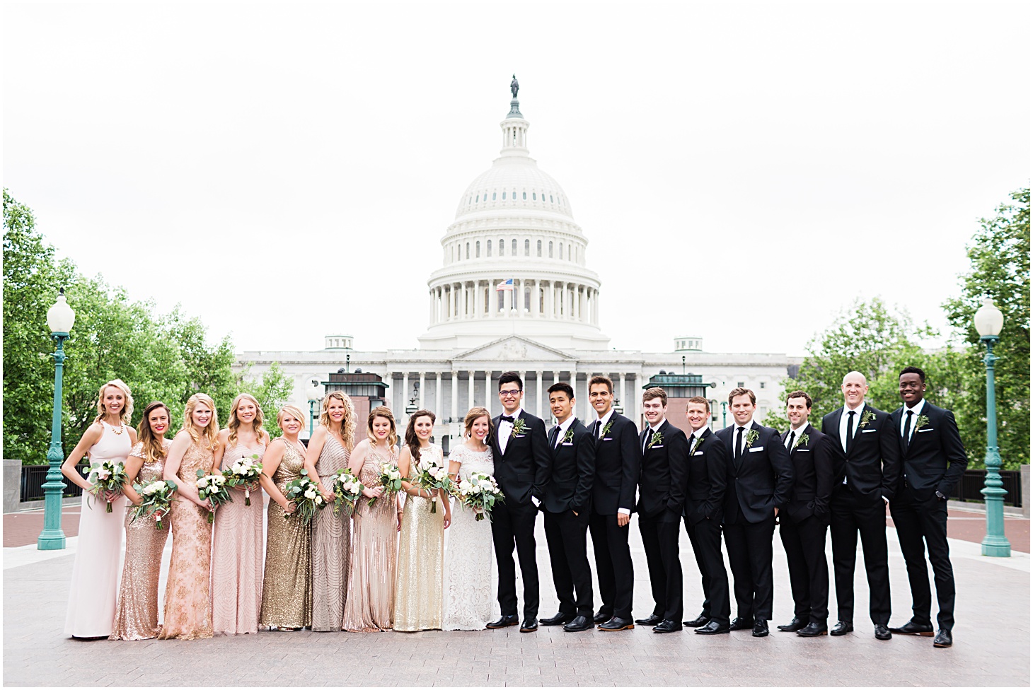 Blush & Gold Wedding Party | Top Washington DC wedding photographer Sarah Bradshaw