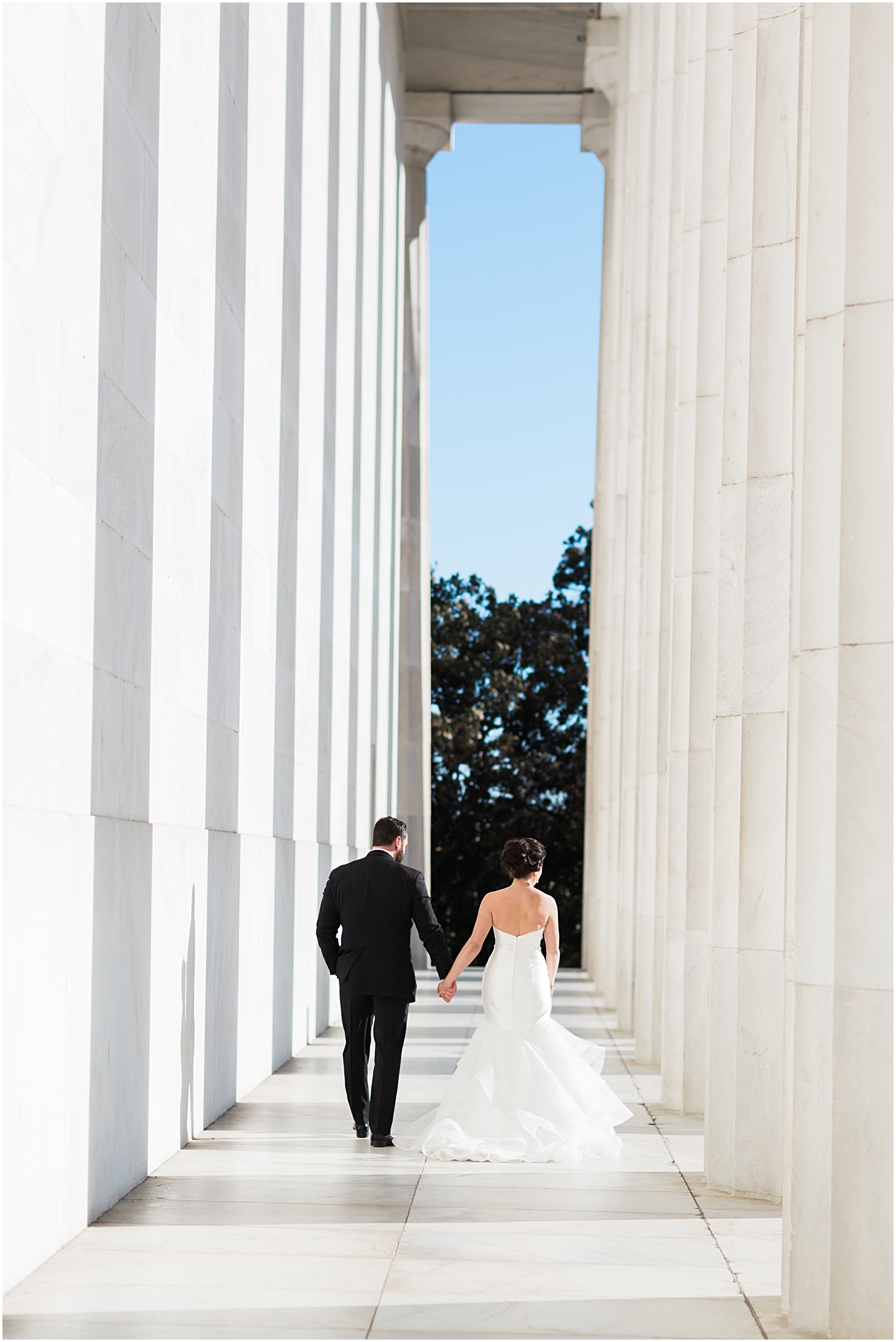 Lincoln Memorial Wedding Portraits | Top Washington DC wedding photographer Sarah Bradshaw