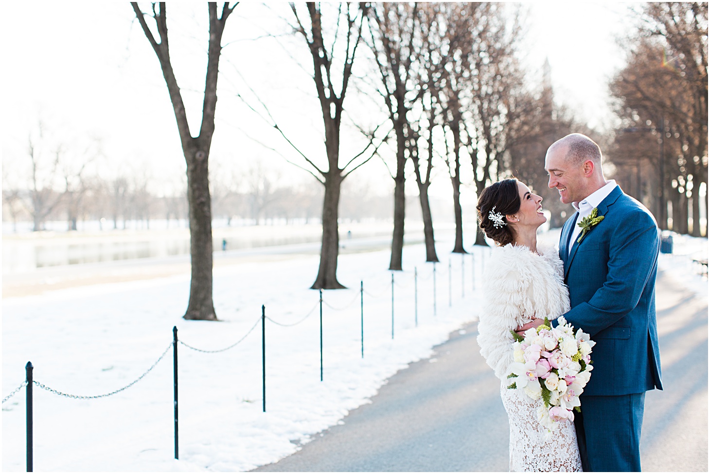 Snow Wedding Elopement | Top Washington DC wedding photographer Sarah Bradshaw
