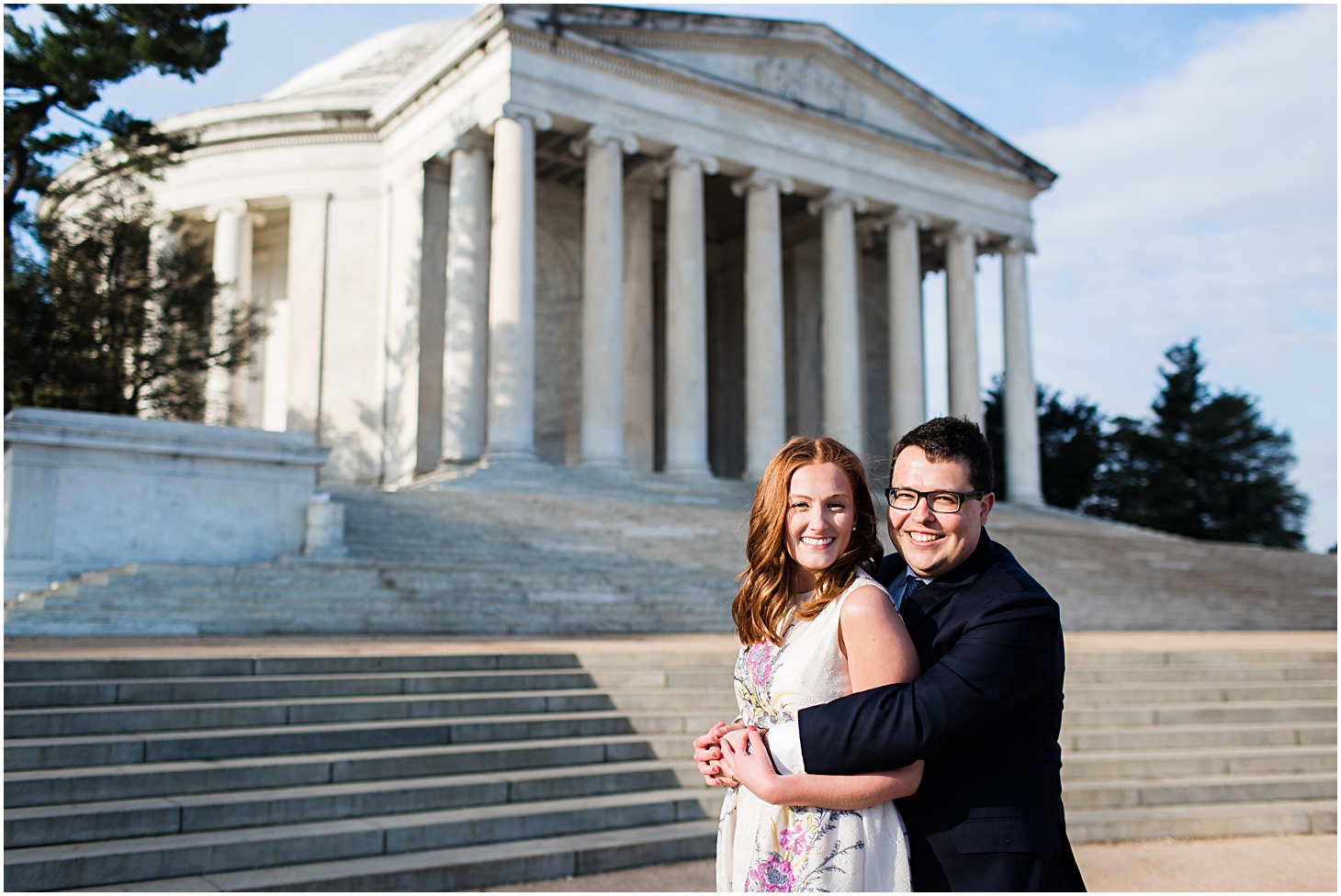 Jefferson Memorial Engagement session at sunrise | Sarah Bradshaw Photography in Washington DC