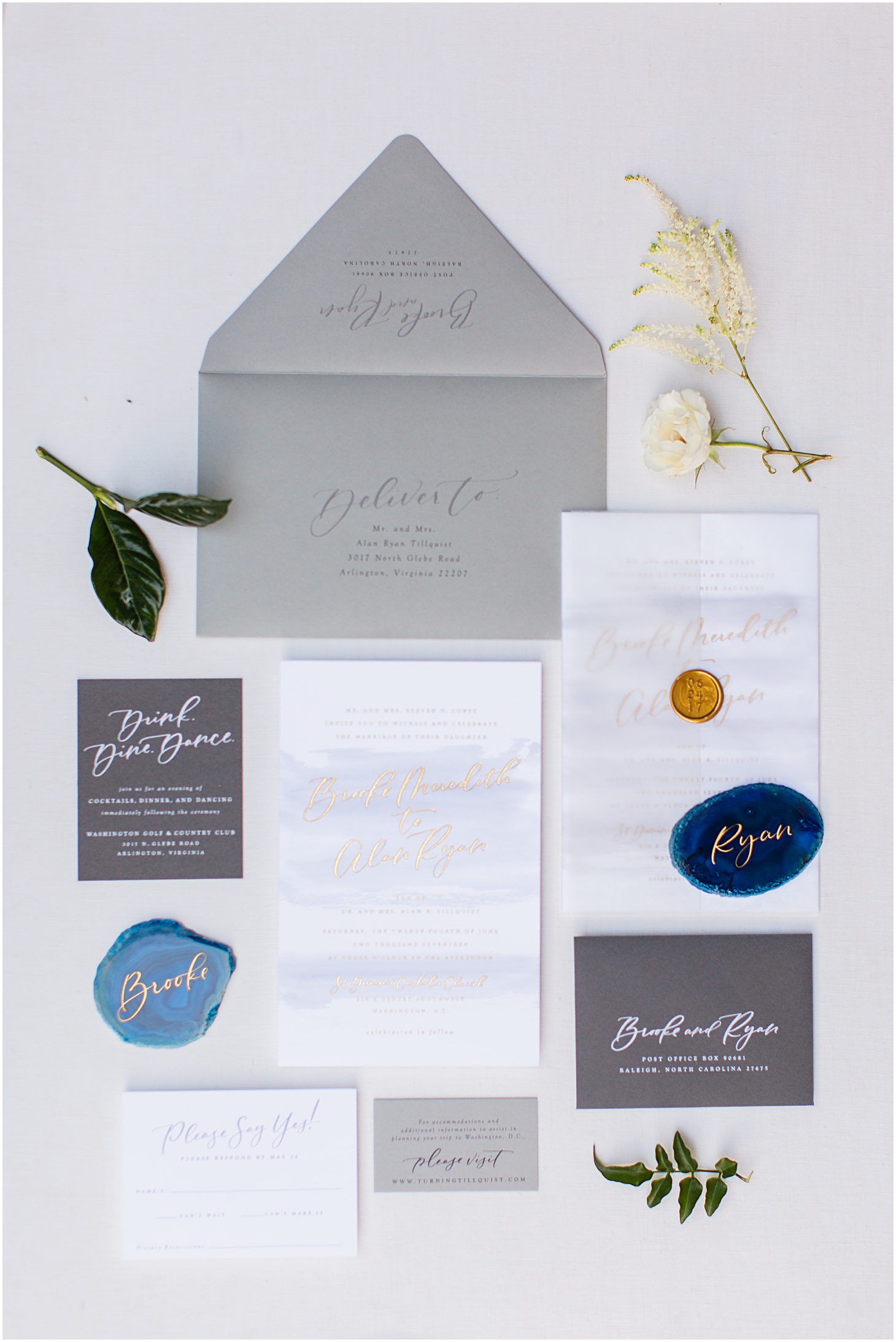 Custom Invitation by Steph B Designs | DC Wedding by Sarah Bradshaw Photography
