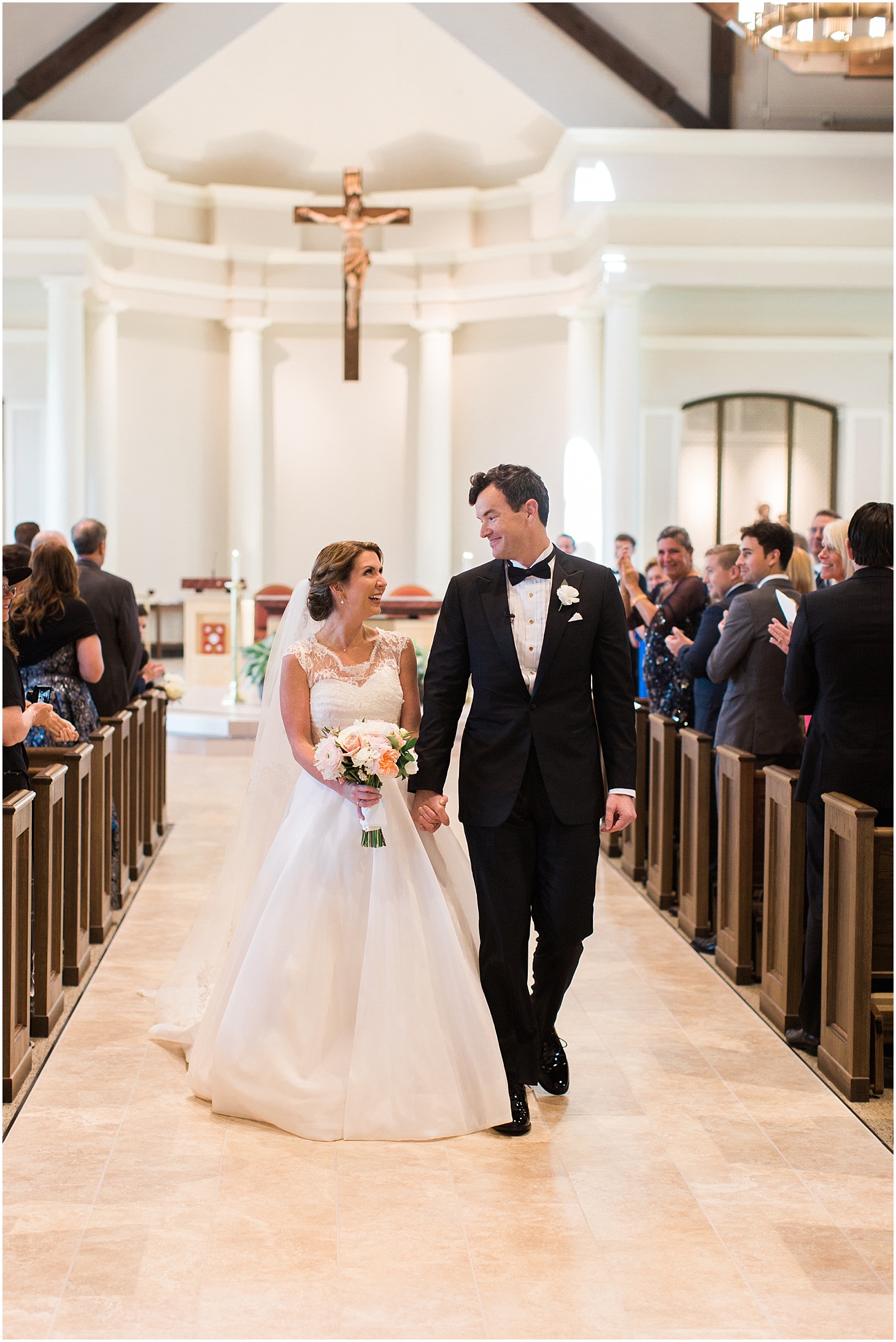 Wedding Ceremony at St. Olaf Catholic Church | Blush and Black Tie Wedding in Williamsburg, VA | Sarah Bradshaw Photography