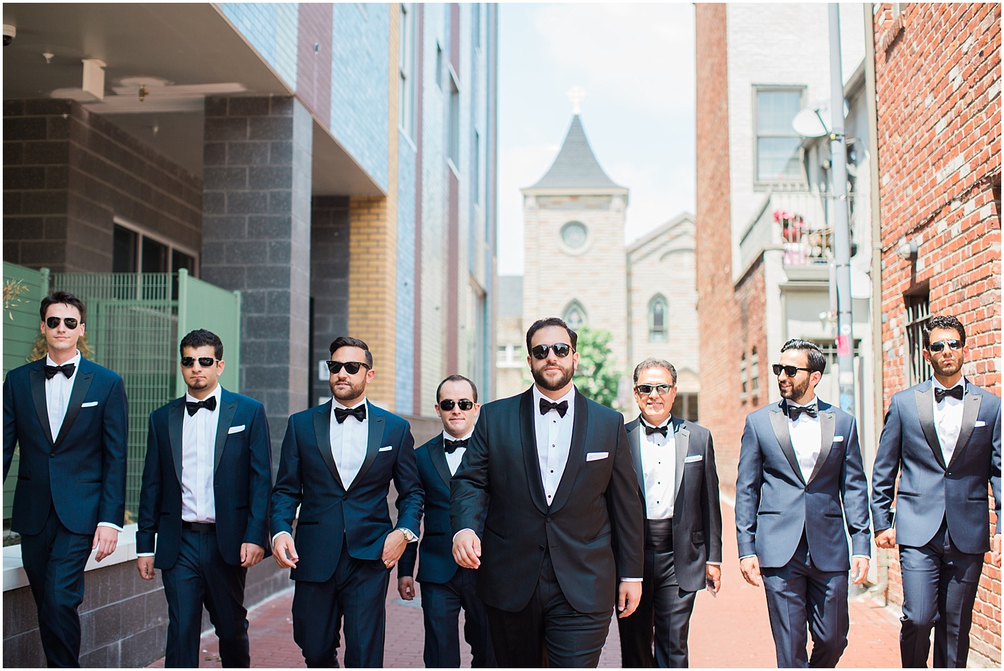 Oliver Wicks and Black Tux Groom and Groomsmen Suits | Interfaith DC Wedding by Sarah Bradshaw Photography