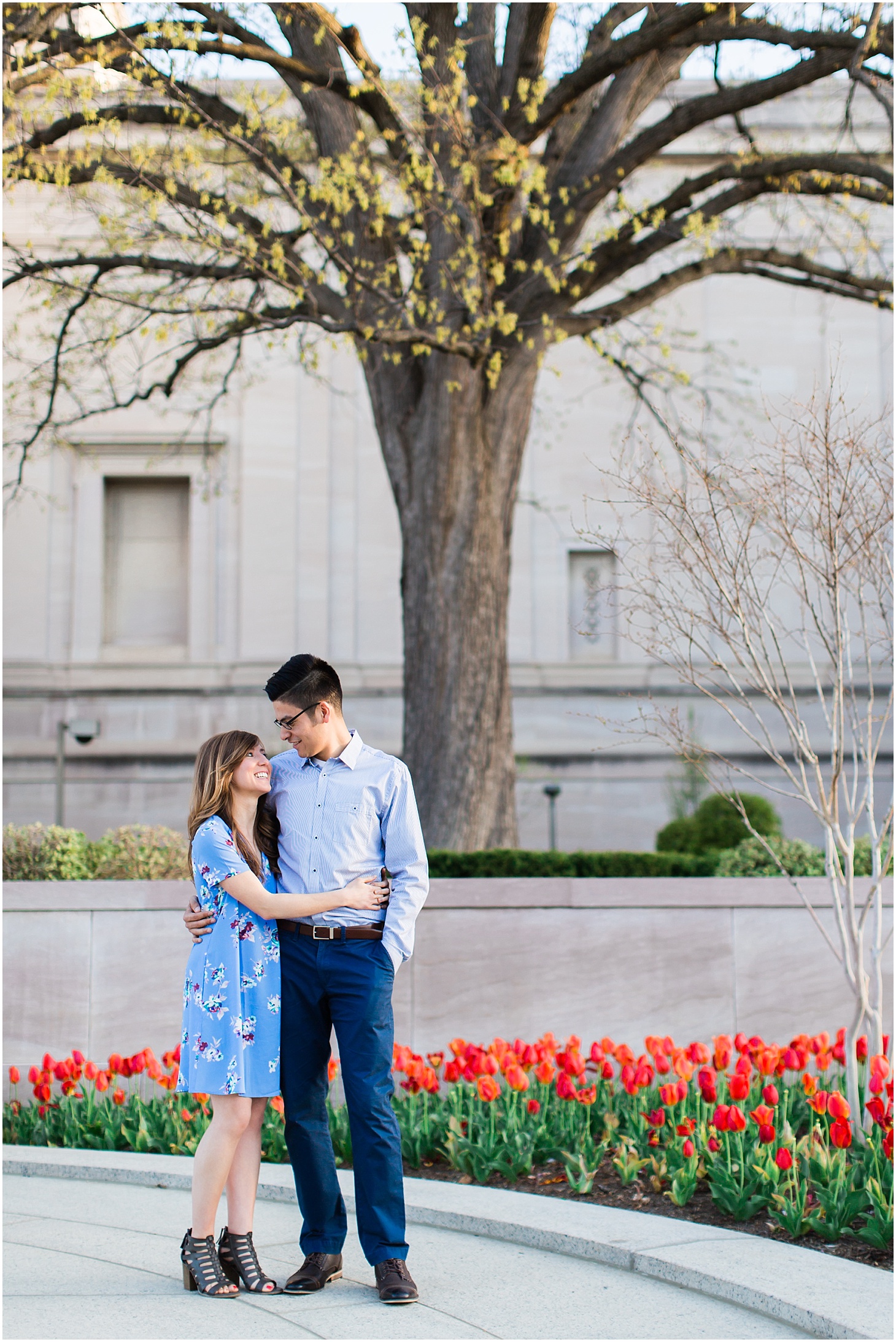 Spring Sunrise Engagement Session at the National Gallery of Art in Washington DC | Sarah Bradshaw Photography