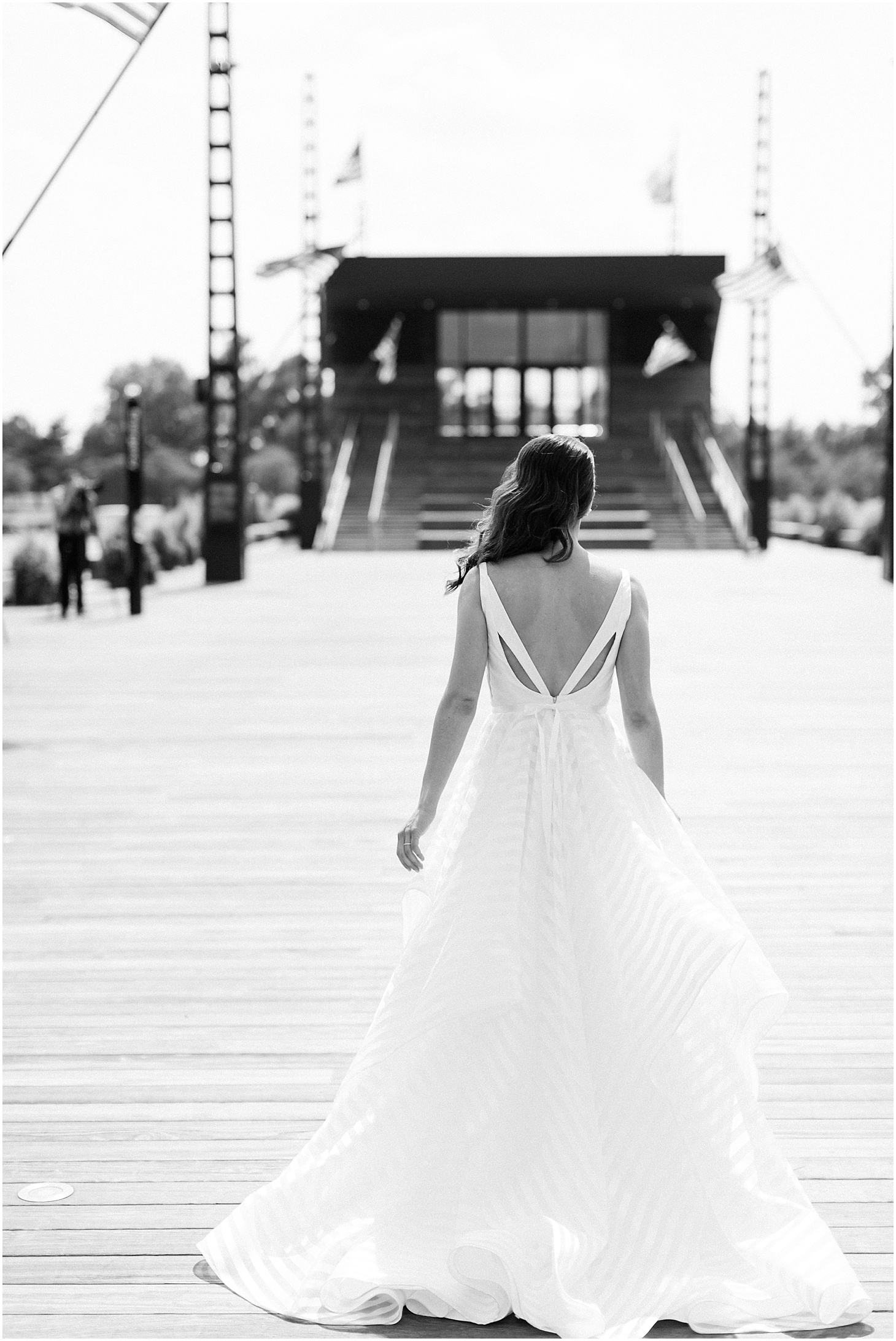 First Look at The Wharf | Hayley Paige Wedding Gown | Chic and Modern Interfaith Wedding at District Winery in Washington, DC | Sarah Bradshaw Photography