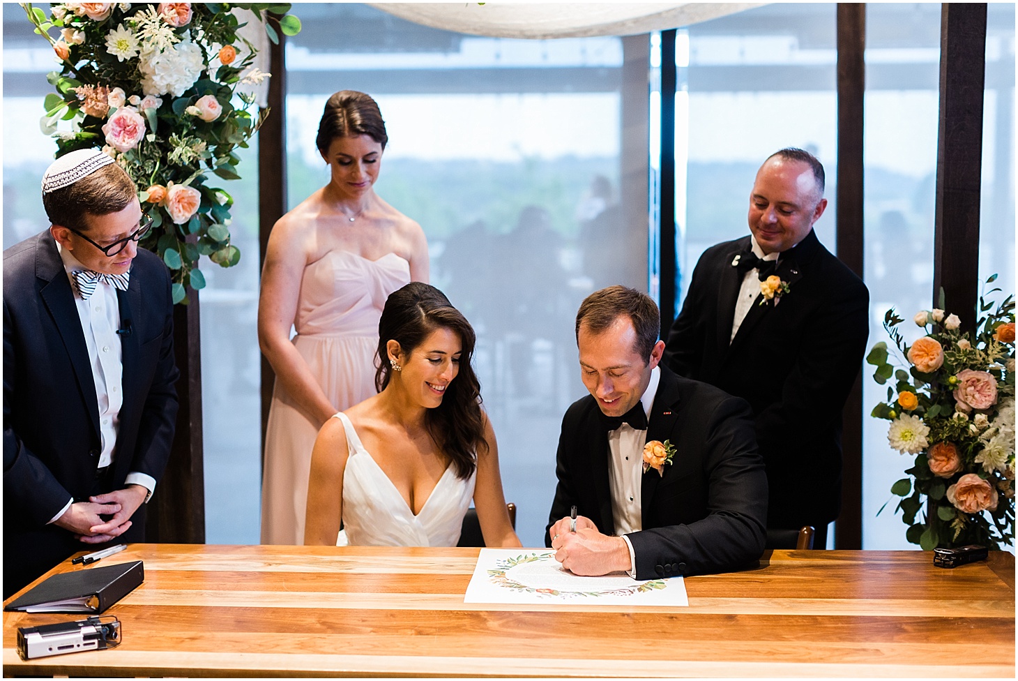 Signing the Ketubah at District Winery | Chic and Modern Interfaith Wedding in Washington, DC | Sarah Bradshaw Photography
