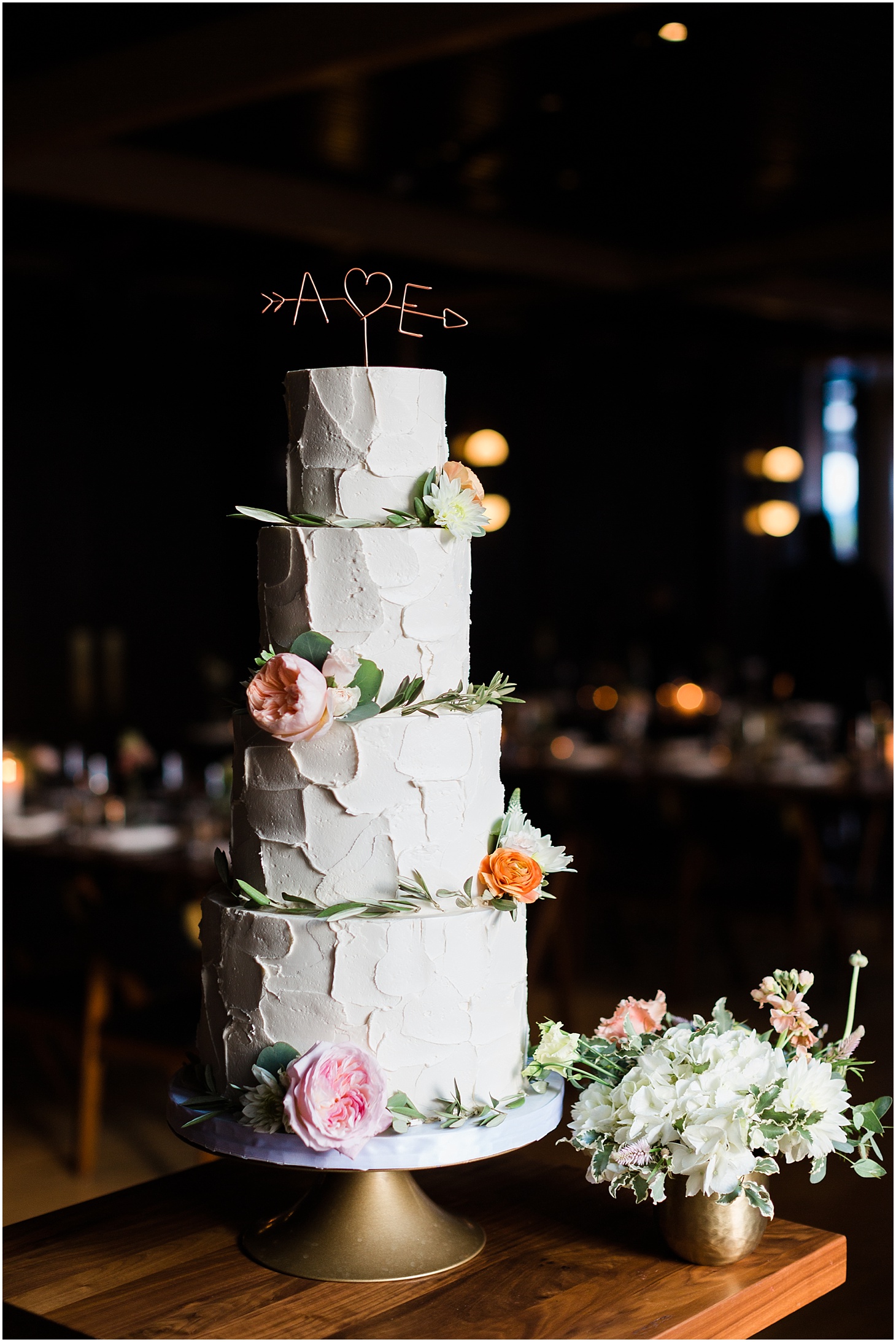 Wedding Reception at District Winery | Buttercream Bakeshop Wedding Cake | Chic and Modern Interfaith Wedding in Washington, DC | Sarah Bradshaw Photography