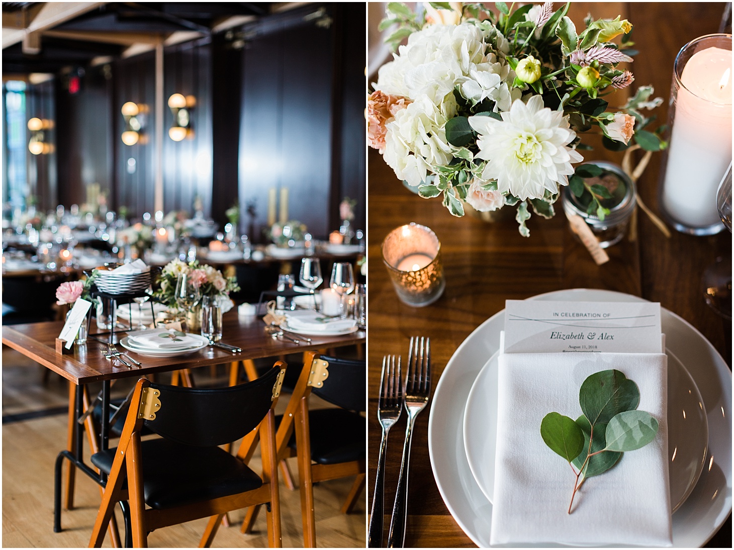 Wedding Reception at District Winery | Love Blooms Flowers | Chic and Modern Interfaith Wedding in Washington, DC | Sarah Bradshaw Photography