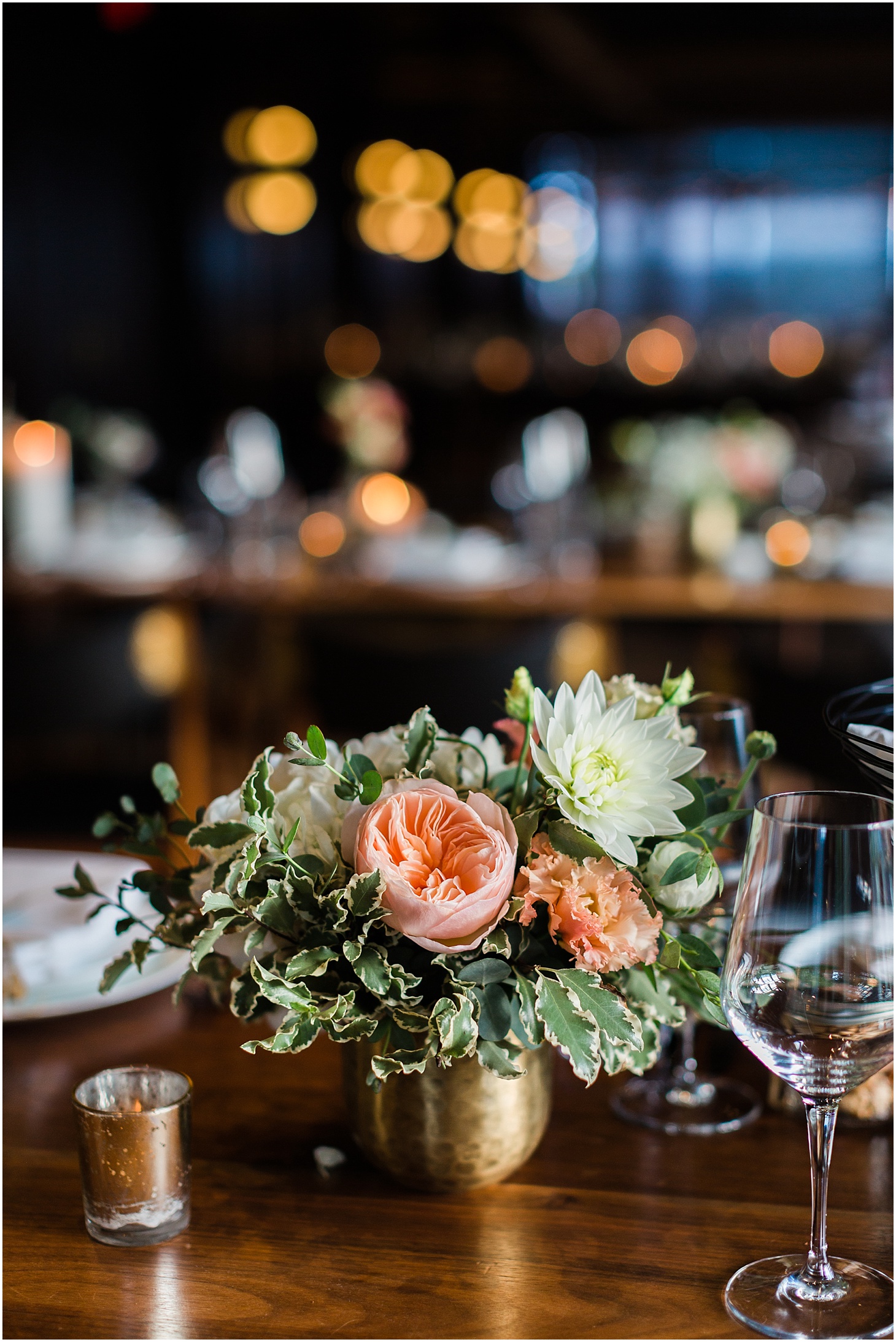 Wedding Reception at District Winery | Love Blooms Flowers | Chic and Modern Interfaith Wedding in Washington, DC | Sarah Bradshaw Photography