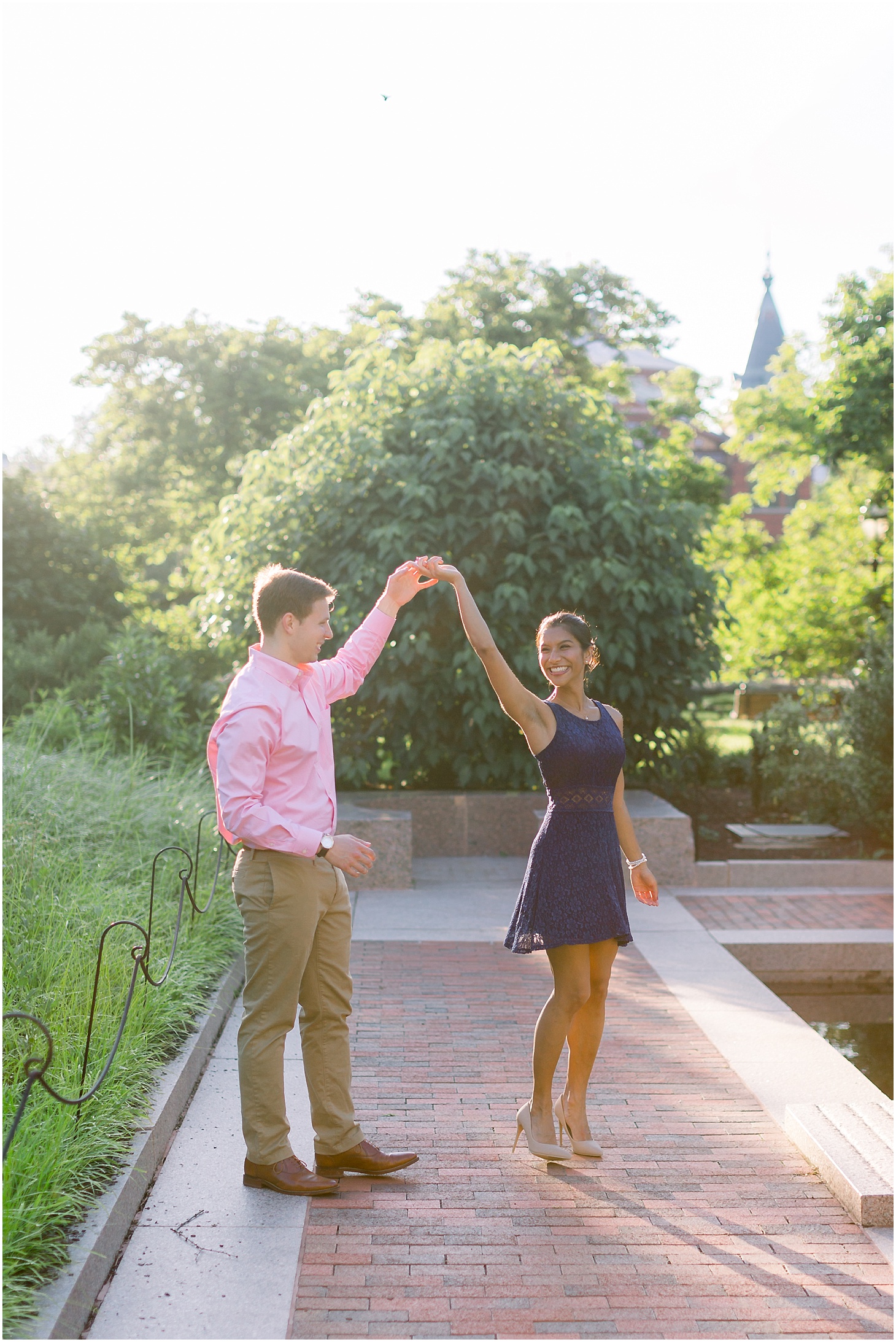 Engagement Portraits at the National Mall in Washington, DC | Sunrise Engagement Session at the Lincoln Memorial Reflecting Pool | Sarah Bradshaw Photography