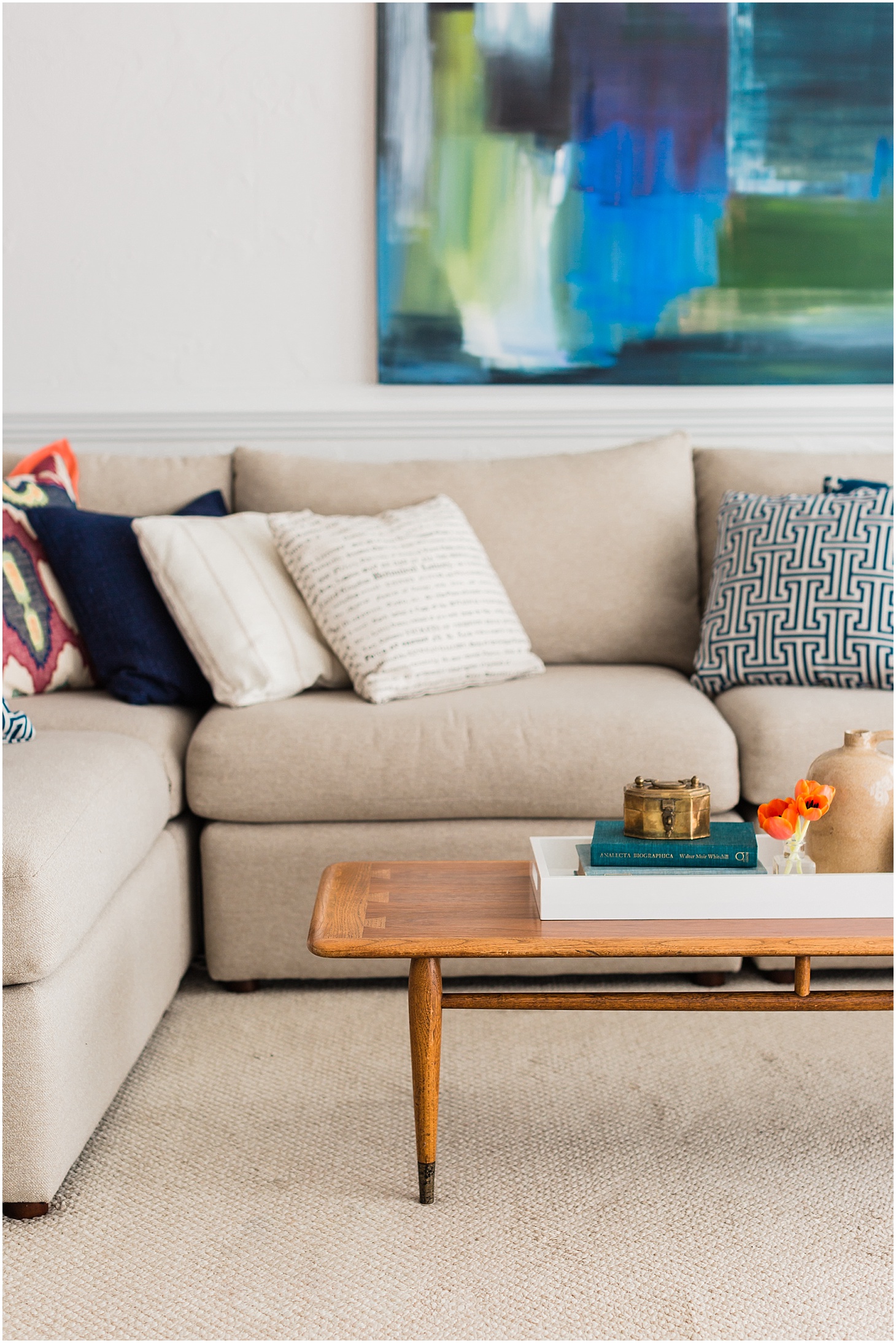 Modern Living Room Inspiration | Home Tour | Curated Mid-Century Modern Home in Washington DC | Sarah Bradshaw Photography