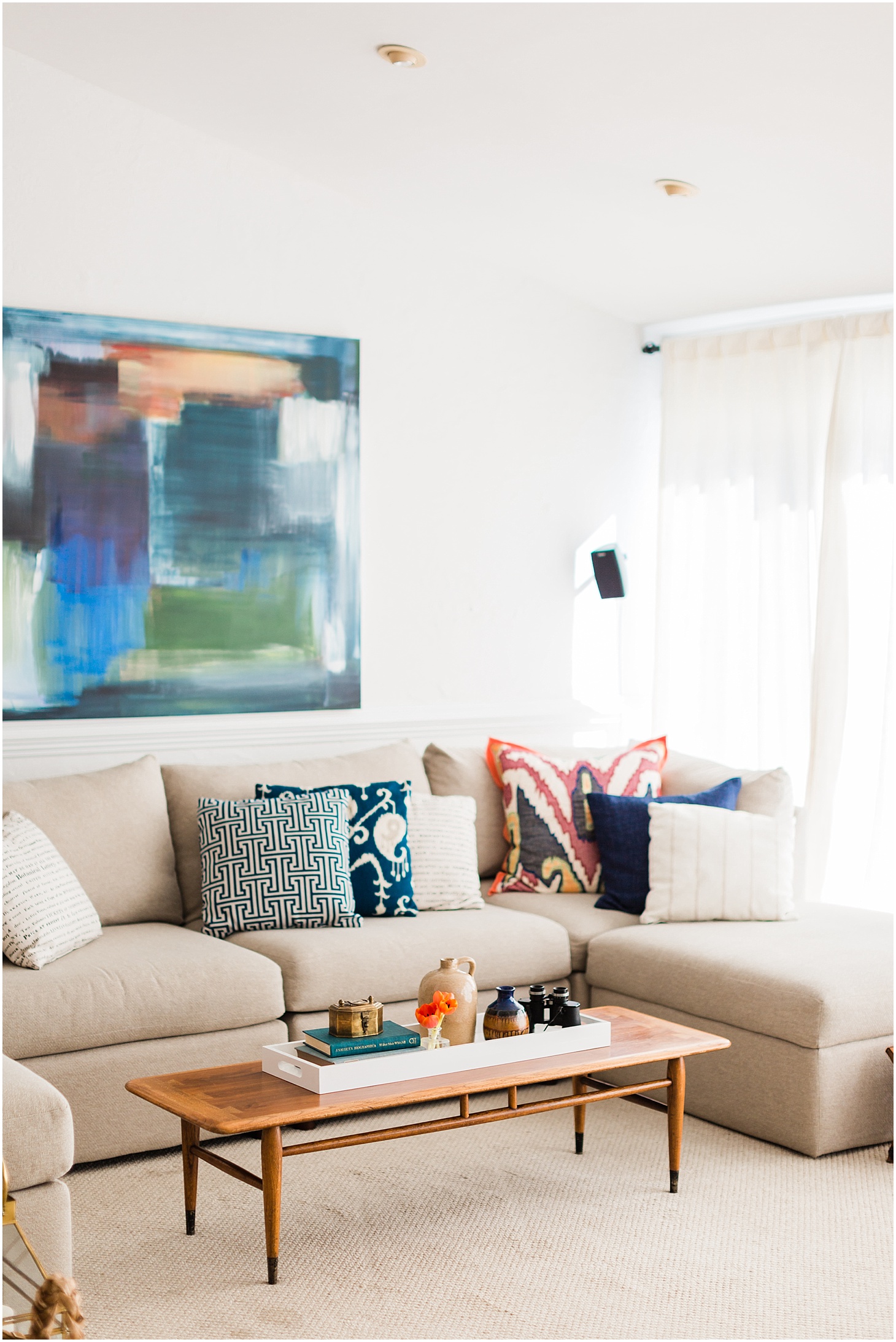 Modern Living Room Inspiration | Home Tour | Curated Mid-Century Modern Home in Washington DC | Sarah Bradshaw Photography