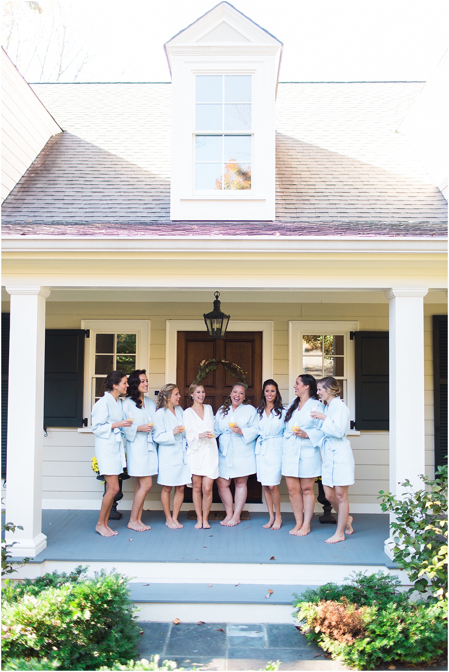 Bride and Bridesmaids Getting Ready | Wedding Ceremony at Old Presbyterian Meeting House | Southern Black Tie wedding at St. Regis DC in Dusty Blue and Ivory | Sarah Bradshaw Photography