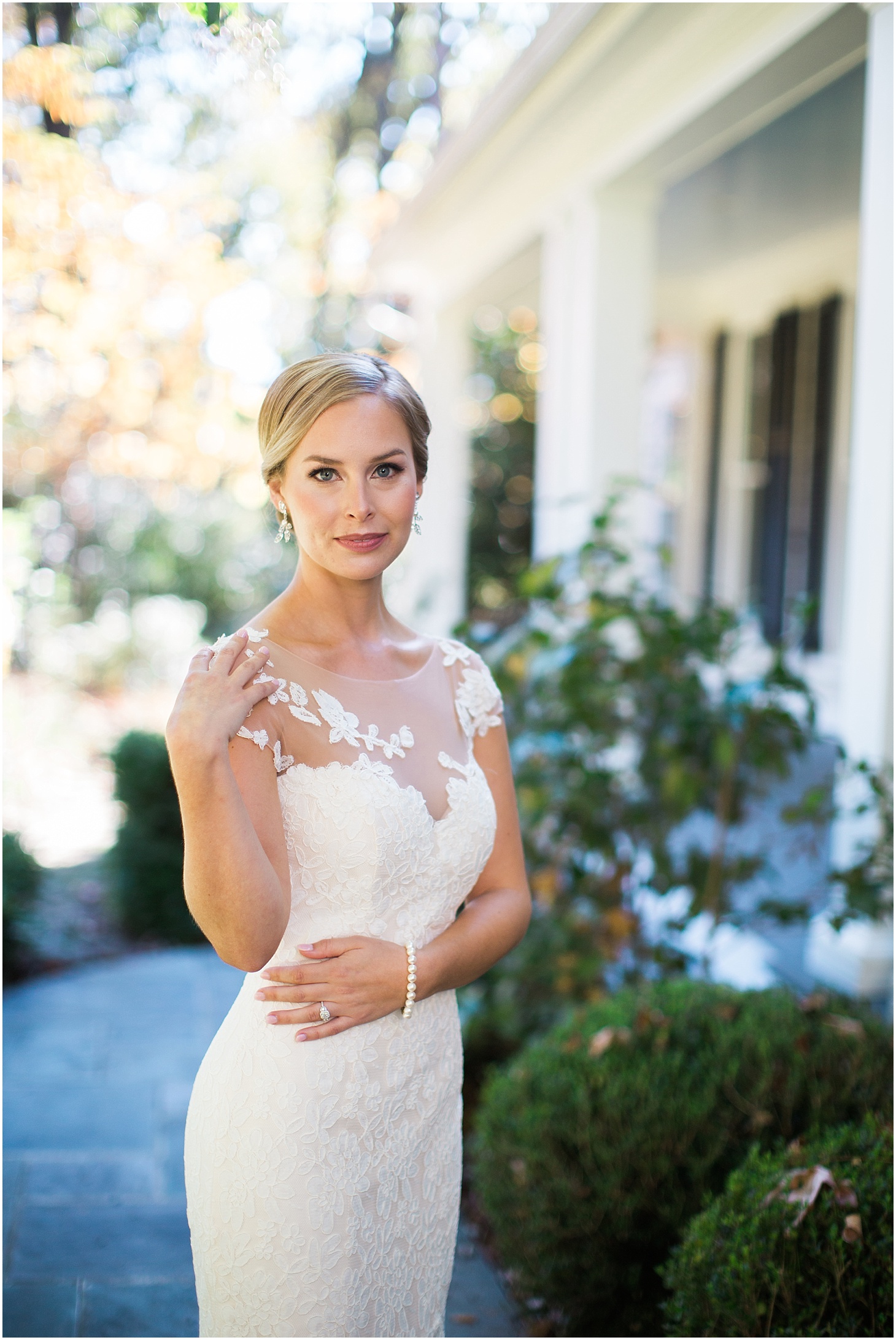Bridal Portrait in Romona Keveza Gown | Wedding Ceremony at Old Presbyterian Meeting House | Southern Black Tie wedding at St. Regis DC in Dusty Blue and Ivory | Sarah Bradshaw Photography