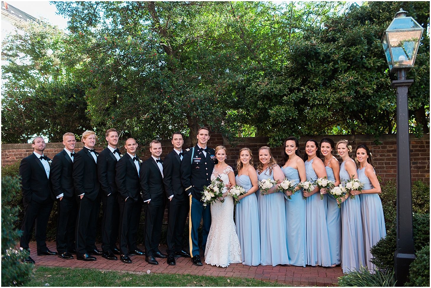 Bridal Party at Old Presbyterian Meeting House | Southern Black Tie wedding at St. Regis DC in Dusty Blue and Ivory | Sarah Bradshaw Photography