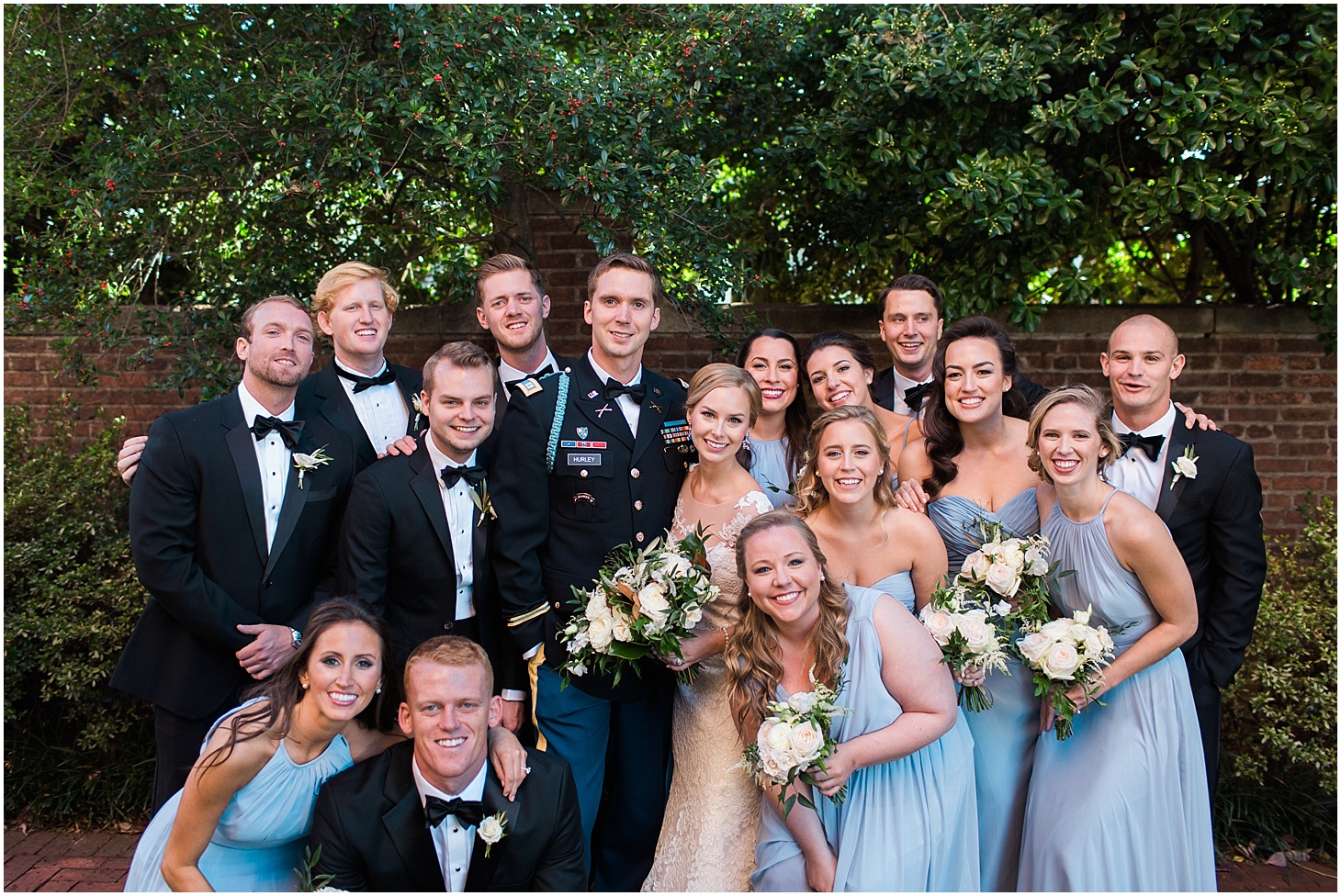 Bridal Party at Old Presbyterian Meeting House | Southern Black Tie wedding at St. Regis DC in Dusty Blue and Ivory | Sarah Bradshaw Photography