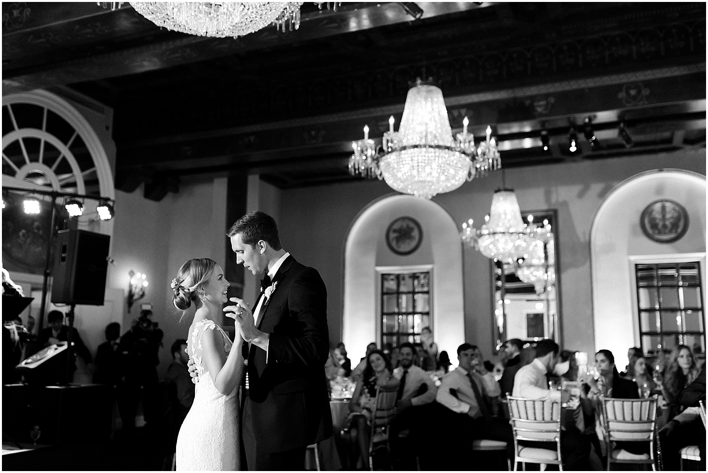 First Dance at the St. Regis Washington, DC Wedding Reception | Southern Black Tie Wedding in Dusty Blue and Ivory | Sarah Bradshaw Photography