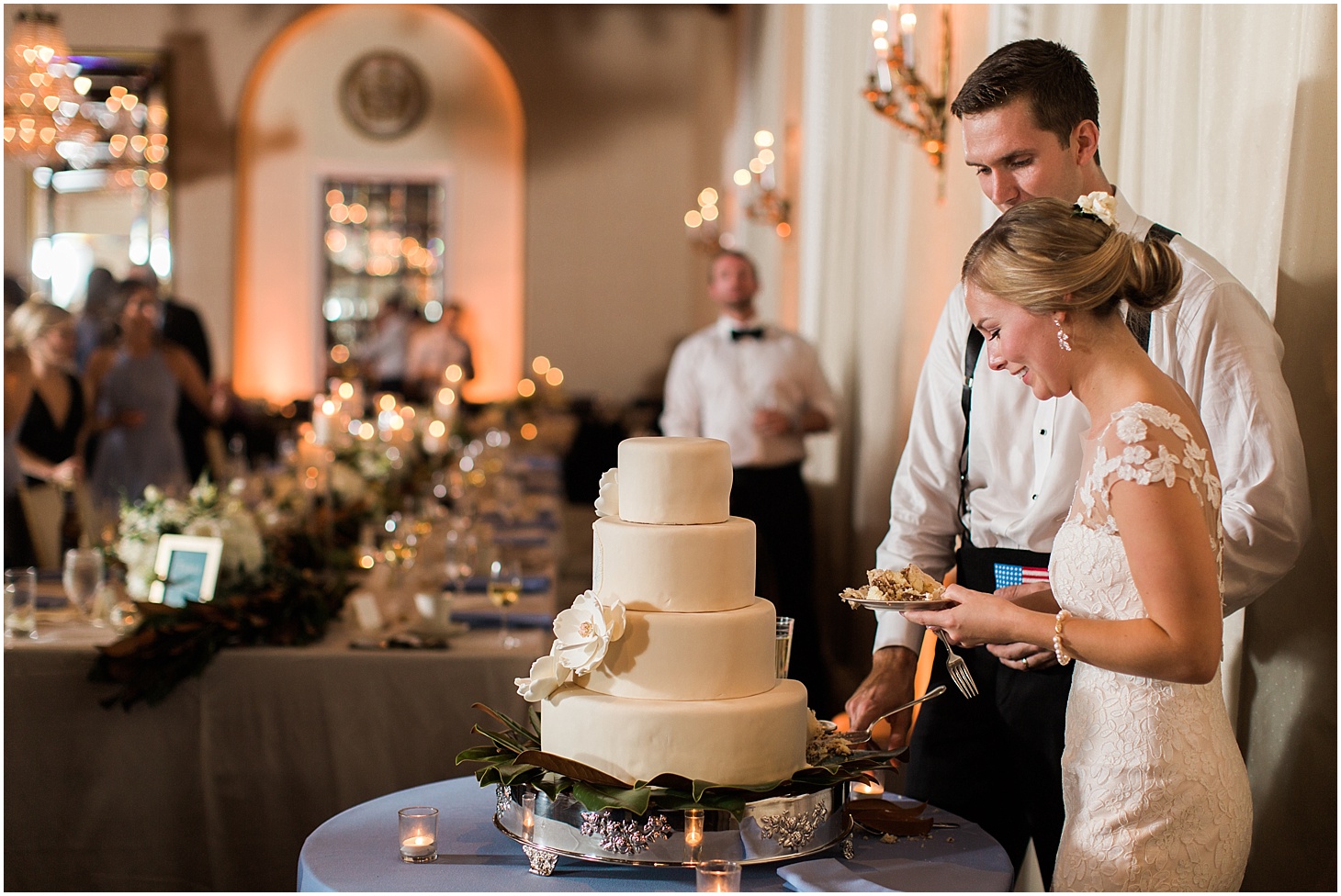 Wedding Reception at the St. Regis Washington, DC | Southern Black Tie Wedding in Dusty Blue and Ivory | Sarah Bradshaw Photography