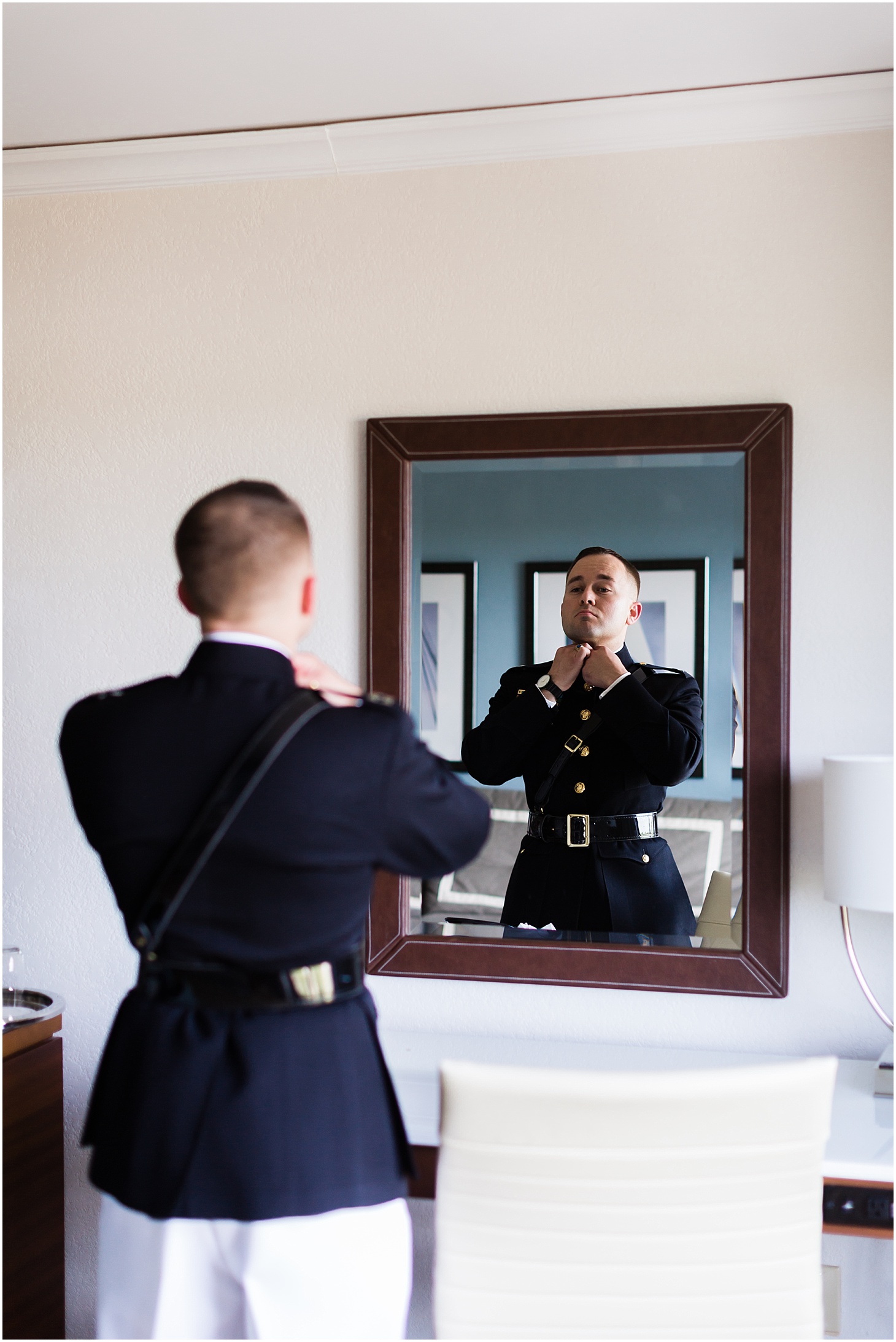Groom Getting Ready at Loew's Hotel | Southern Magnolia Wedding at the Naval Academy and Gibson Island Club | Sarah Bradshaw Photography