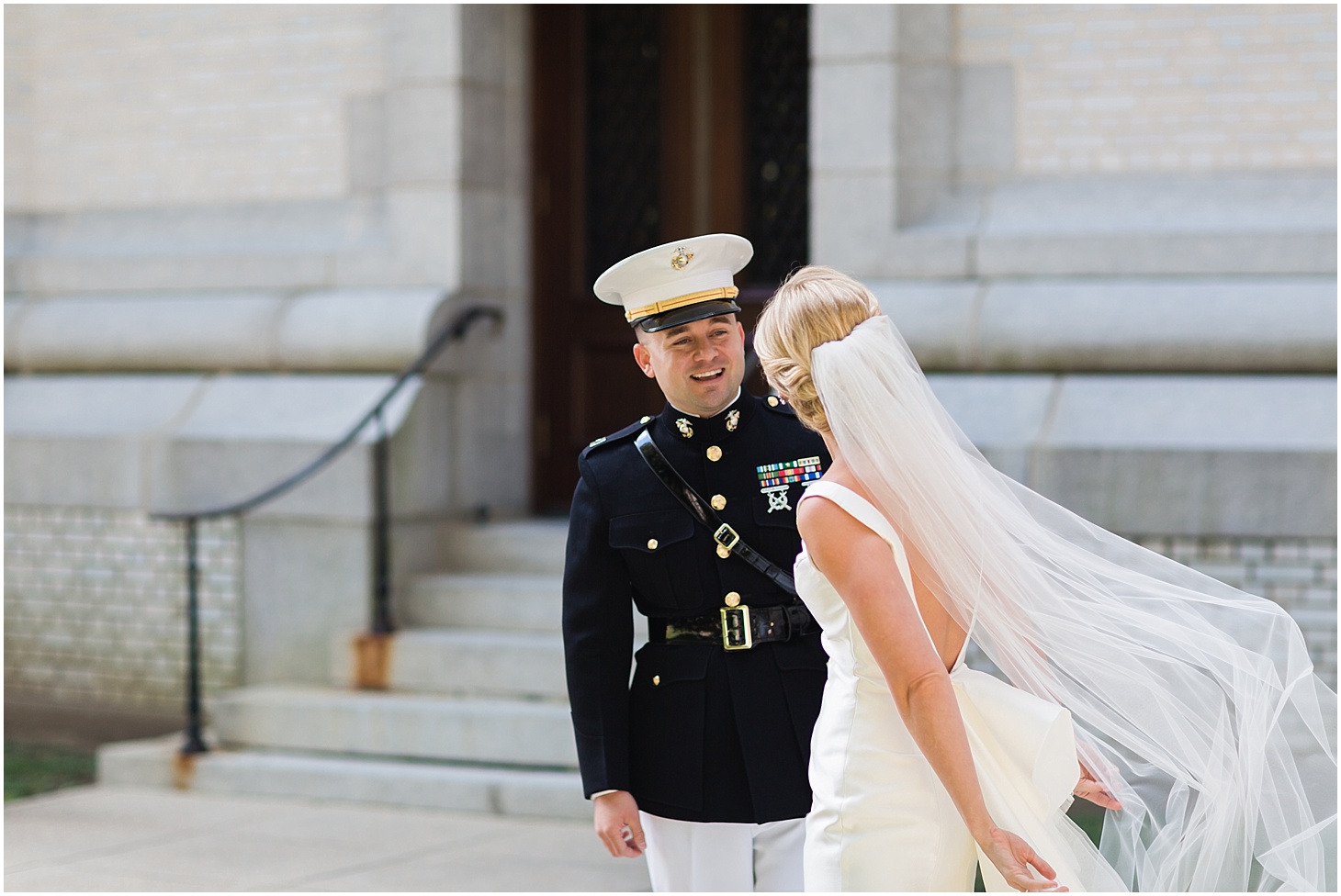 First Look at US Naval Academy Chapel | Southern Magnolia Wedding at the Naval Academy and Gibson Island Club | Sarah Bradshaw Photography