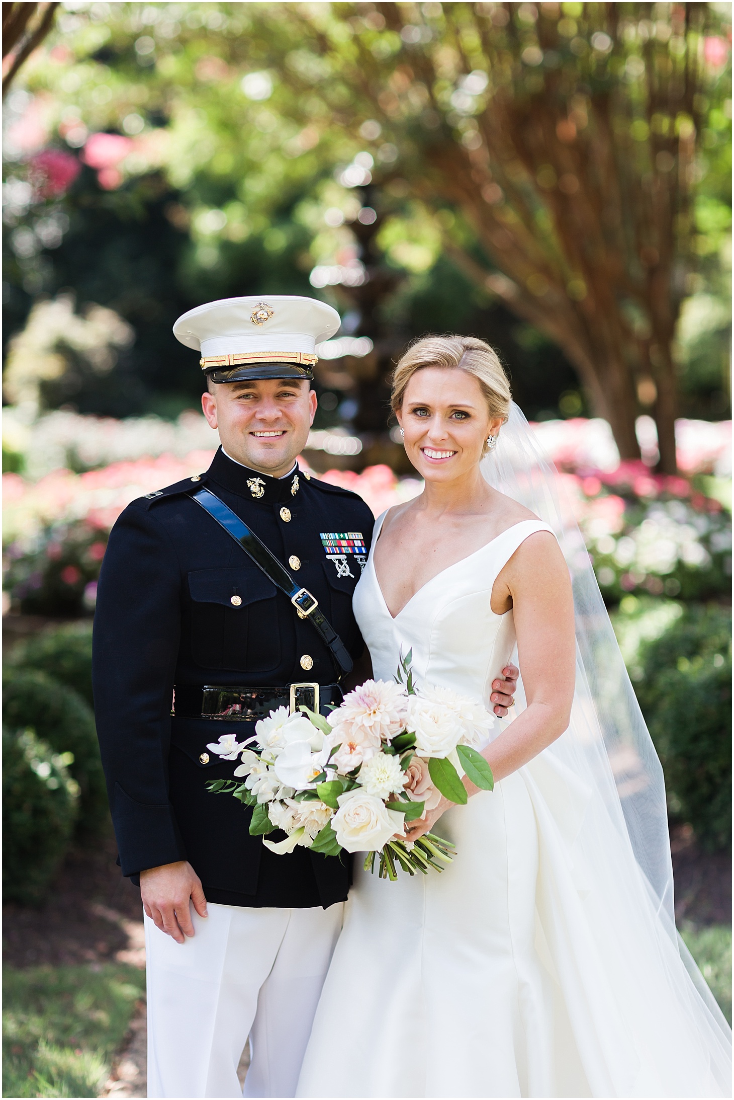 Wedding Portraits at US Naval Academy Chapel | Southern Magnolia Wedding at the Naval Academy and Gibson Island Club | Sarah Bradshaw Photography