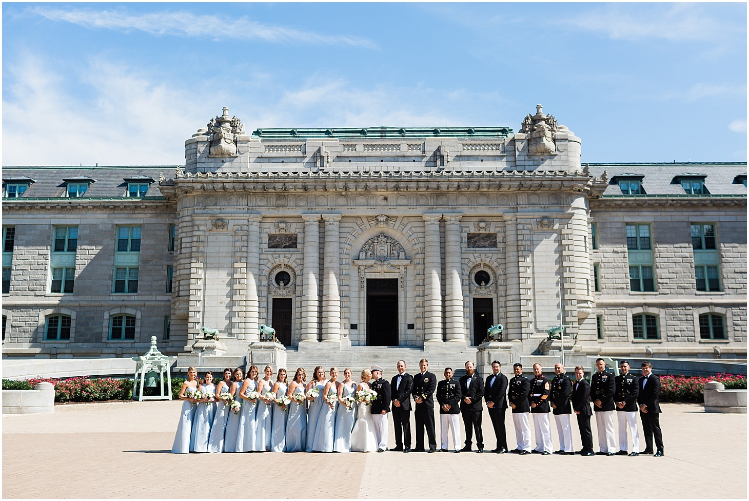 Wedding Party at US Naval Academy Chapel | Southern Magnolia Wedding at the Naval Academy and Gibson Island Club | Sarah Bradshaw Photography