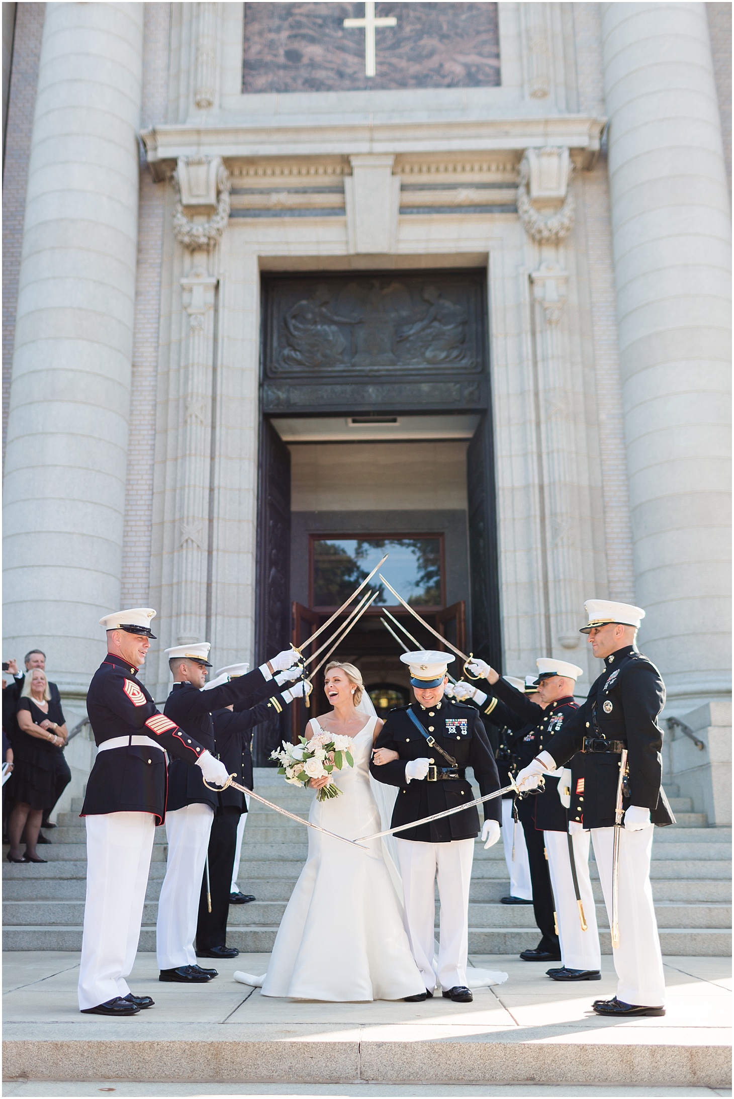 Saber Arch at US Naval Academy Chapel Wedding | Southern Magnolia Wedding at the Naval Academy and Gibson Island Club | Sarah Bradshaw Photography