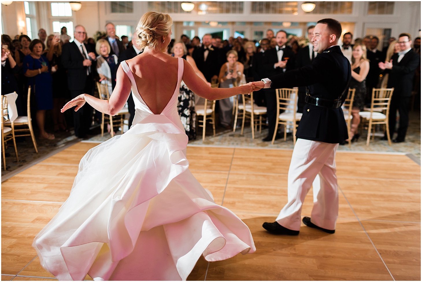 First Dance at Gibson Island Club Wedding Reception in Annapolis, MD | Southern Magnolia Wedding at the Naval Academy and Gibson Island Club | Sarah Bradshaw Photography