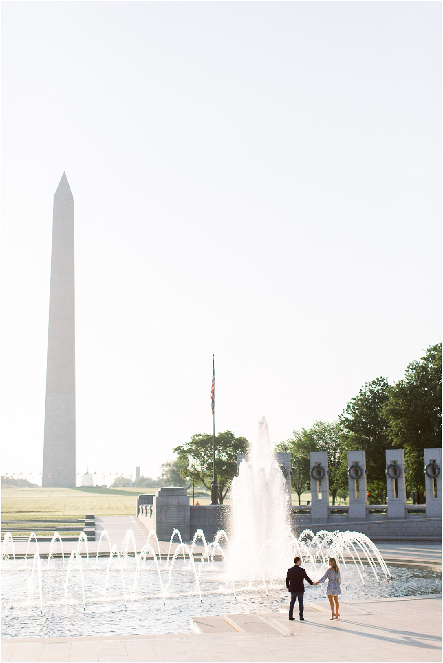 Spring Engagement Portraits at WWII Memorial | Sunrise Engagement Session on Capitol Hill | Sarah Bradshaw Photography | DC Wedding Photographer