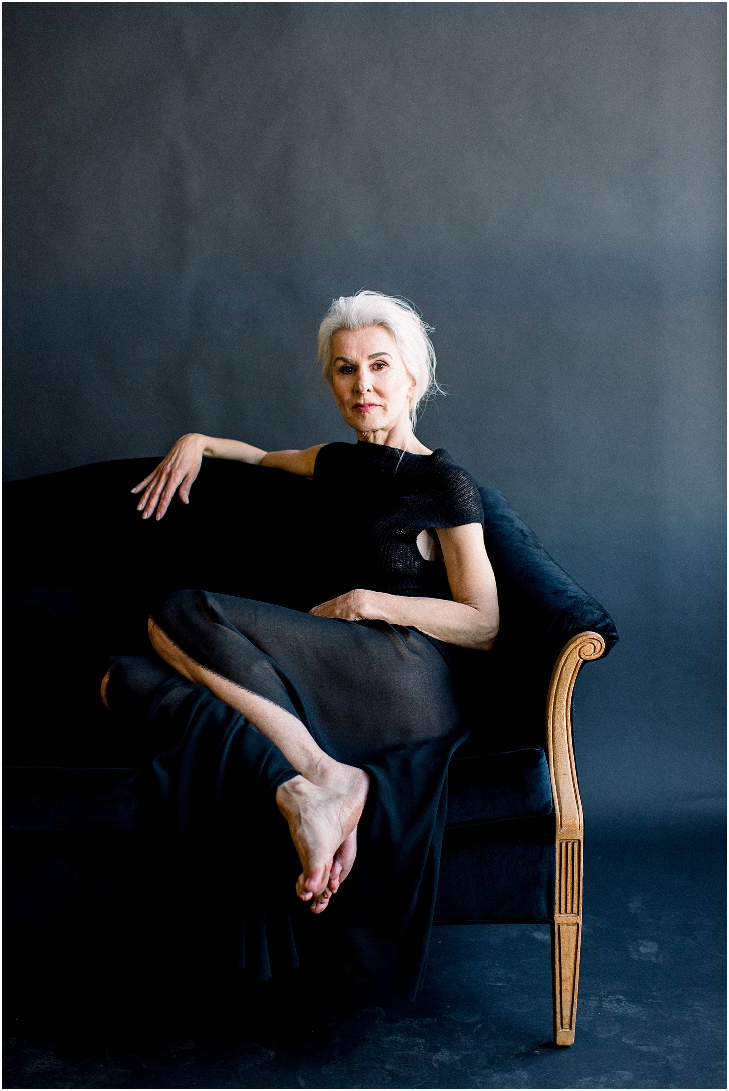 Black Color Theory Editorial with Silver Haired Model | Sarah Bradshaw Photography | DC Wedding Photographer