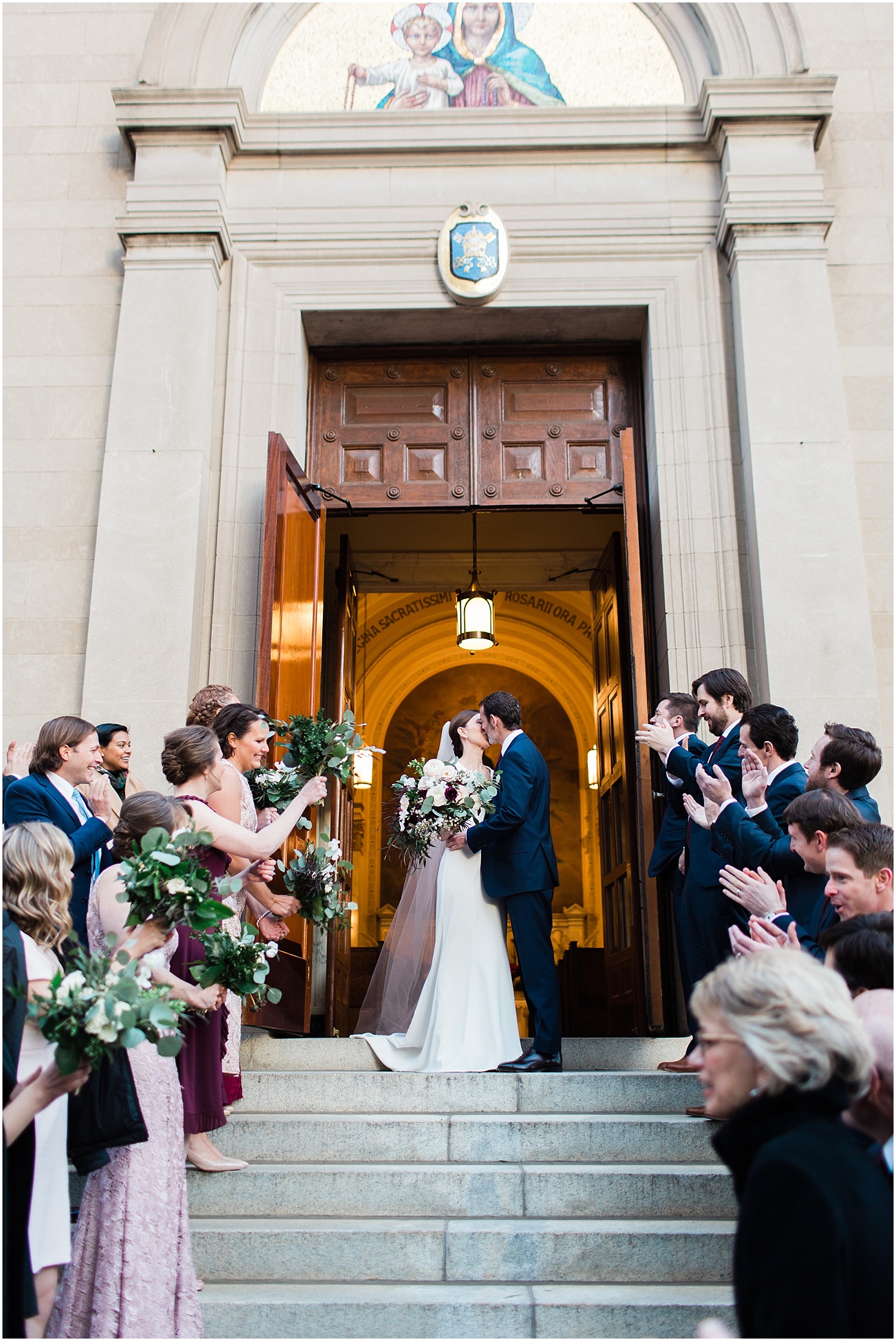 Wedding Ceremony at Holy Rosary Church | Burgundy and Blush DC Wedding at District Winery | Sarah Bradshaw Photography