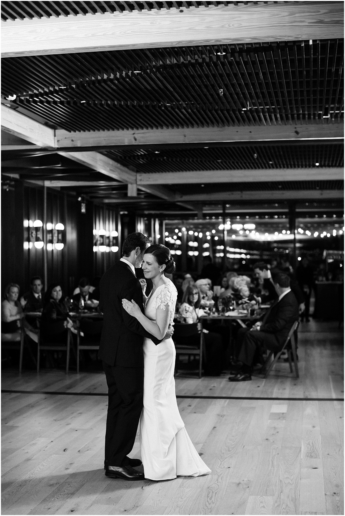 First Dance at District Winery Wedding Reception | Wedding Ceremony at Holy Rosary Church | Burgundy and Blush Wedding in Washington, DC | Sarah Bradshaw Photography