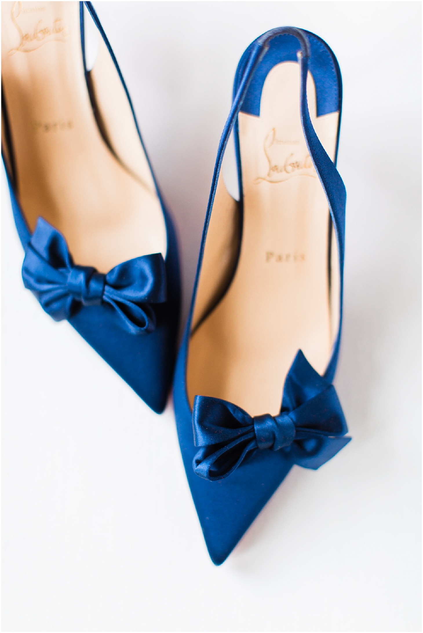 Blue Satin Christian Louboutin Wedding Shoes | French-Inspired New Years Eve Wedding at the Decatur House | Sarah Bradshaw Photography | Washington DC Wedding Photographer