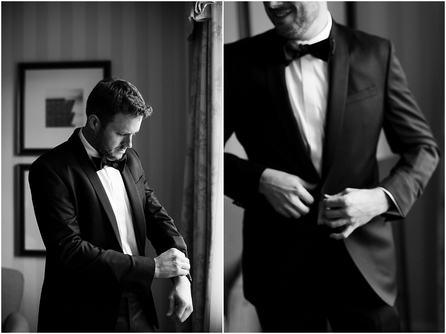 Groom Getting Ready at Hay-Adams Hotel in Washington,DC | French-Inspired New Years Eve Wedding at the Decatur House | Sarah Bradshaw Photography | Washington DC Wedding Photographer