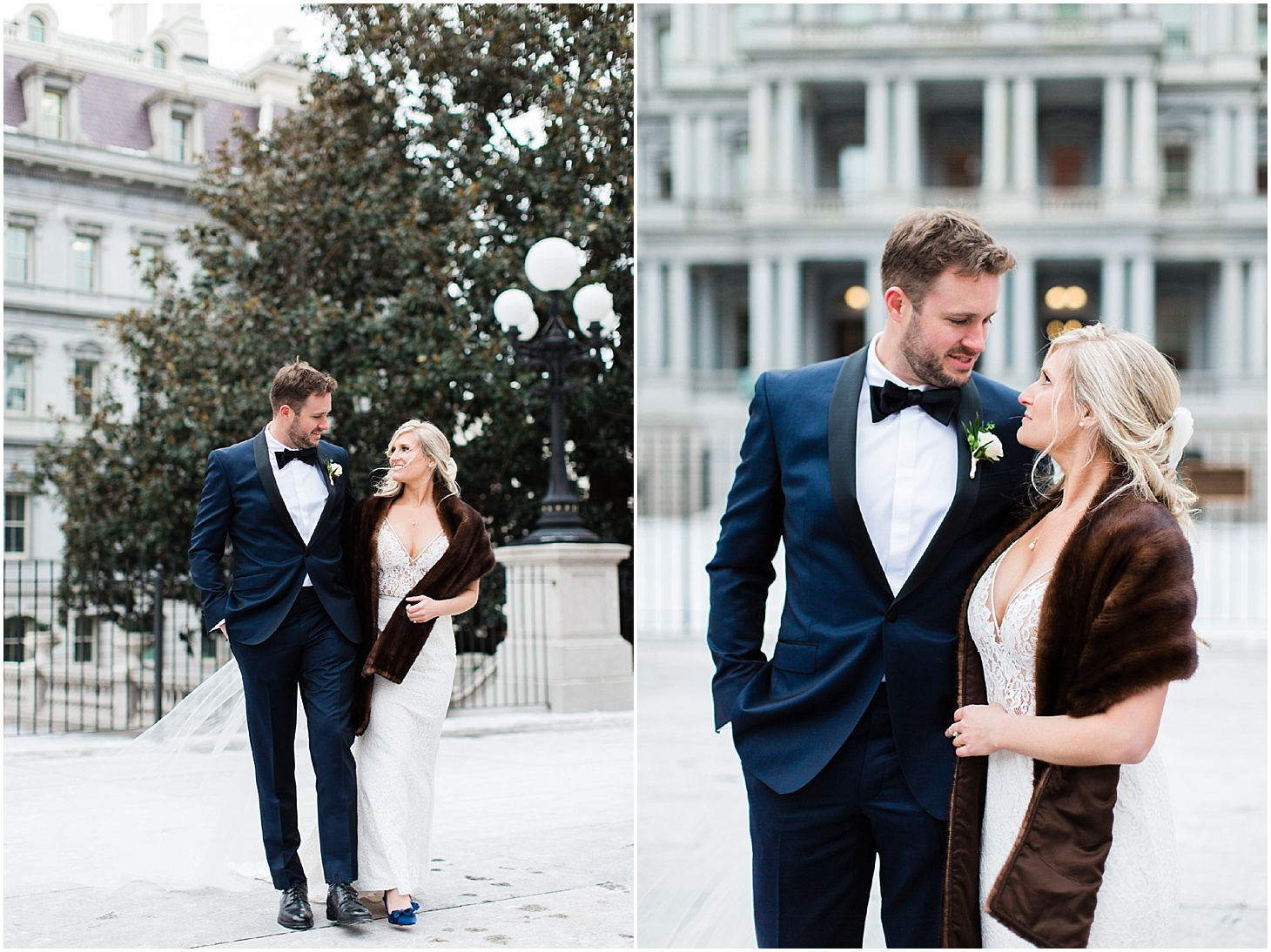 Wedding Portraits at the Eisenhower Executive Office Building | French-Inspired New Years Eve Wedding at the Decatur House | Sarah Bradshaw Photography | Washington DC Wedding Photographer