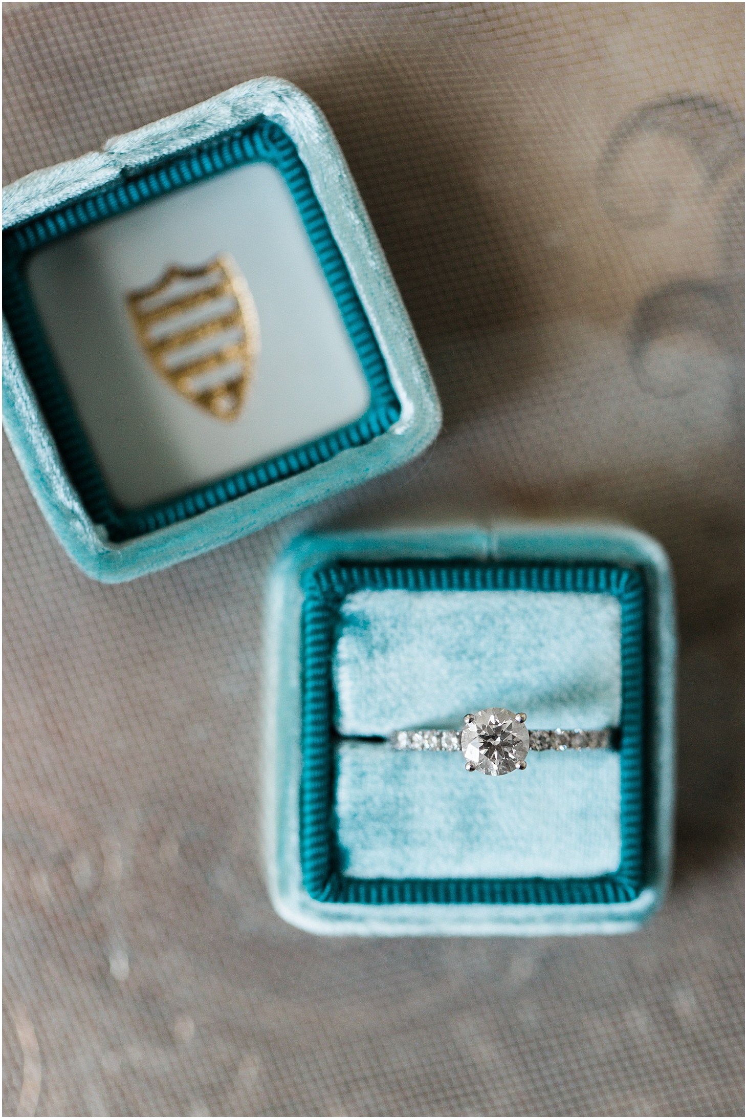 Hearts on Fire Engagement Ring in Mrs. Box | Luxe Winter Wedding at the Army and Navy Club | Sarah Bradshaw Photography | Washington DC Wedding Photographer