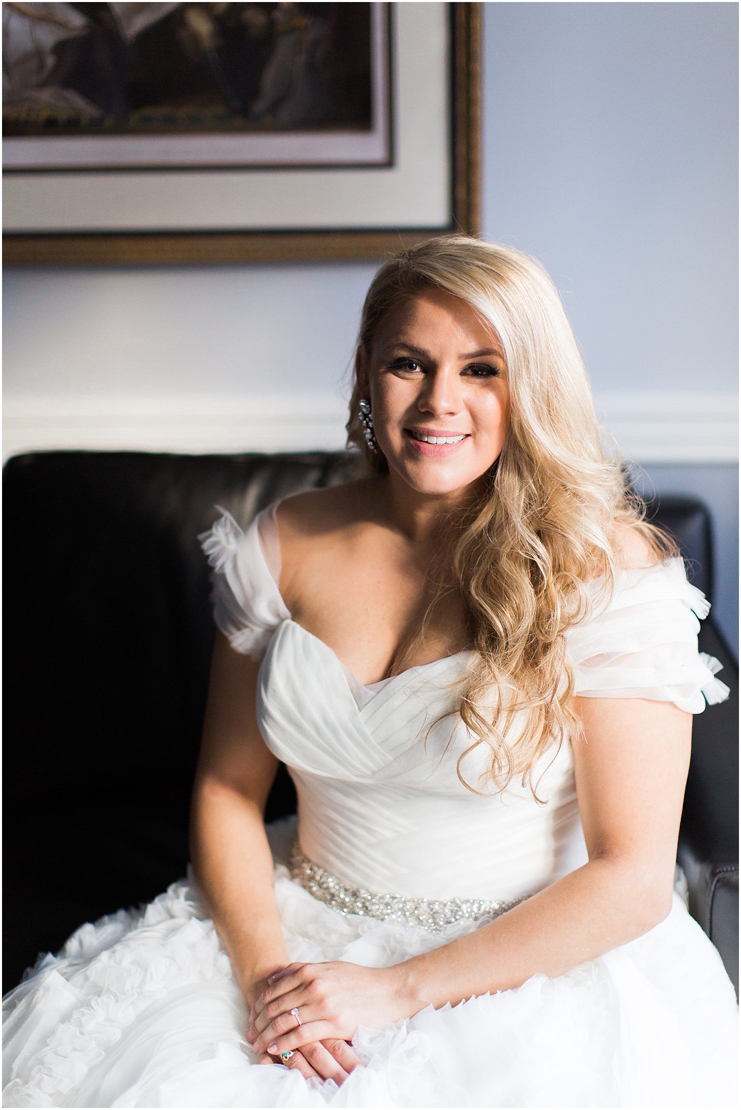 Bridal Portrait in the Washington Suite at the Army and Navy Club | Luxe Winter Wedding in Washington, DC | Sarah Bradshaw Photography | Washington DC Wedding Photographer