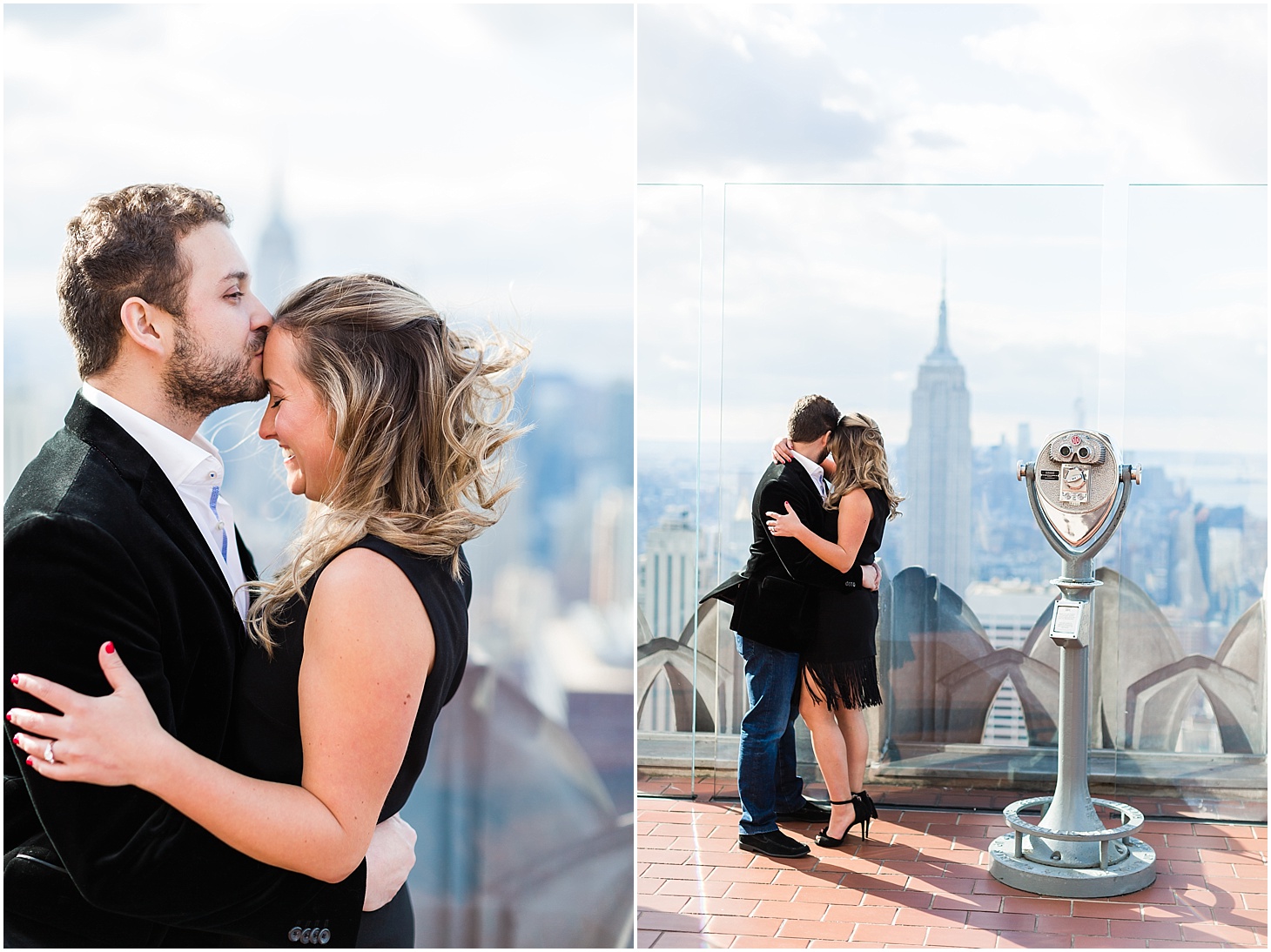 Engagement Portraits with New York City Skyline | Sunrise Engagement at the Brooklyn Bridge, Top of Rock, and Grand Central Station | Sarah Bradshaw Photography