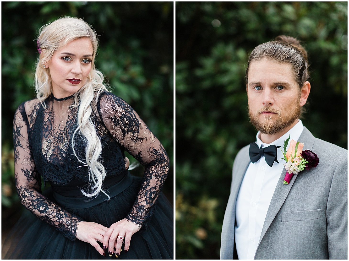 Wedding Portraits at River Farm in Alexandria, VA | Black and Red Gothic-Inspired Wedding Editorial | Sarah Bradshaw Photography
