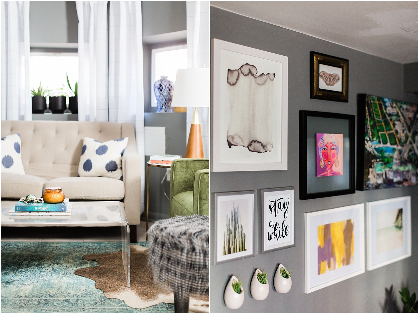 Small Space Living Room Inspiration | Modern Basement Apartment Tour in Capitol Hill | Sarah Bradshaw Photography | Washington, DC Interior Design Photographer